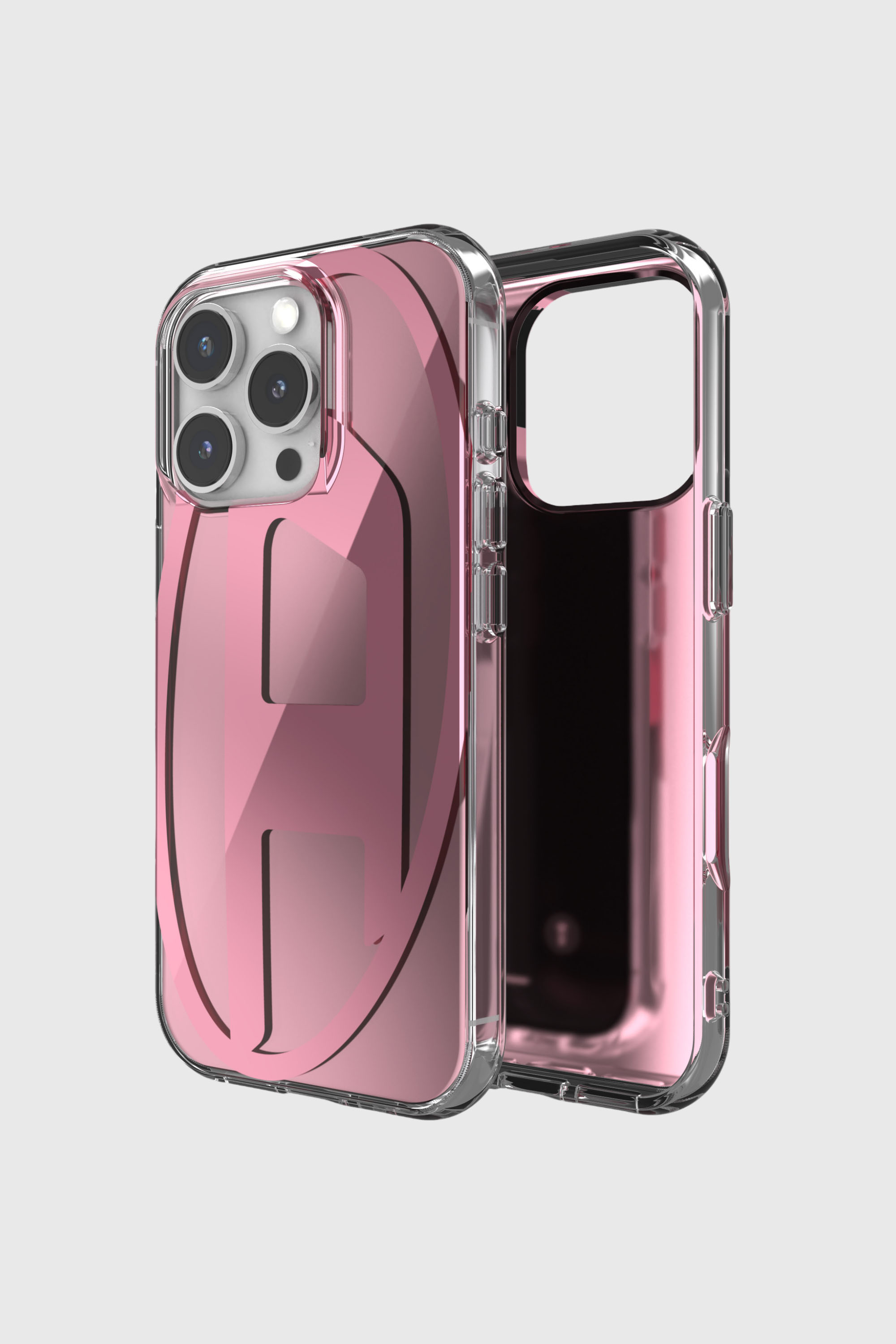 Diesel - 60164 AOP CASE, Unisex's Oval D Mirror Case for iP 16 Pro in Pink - 1