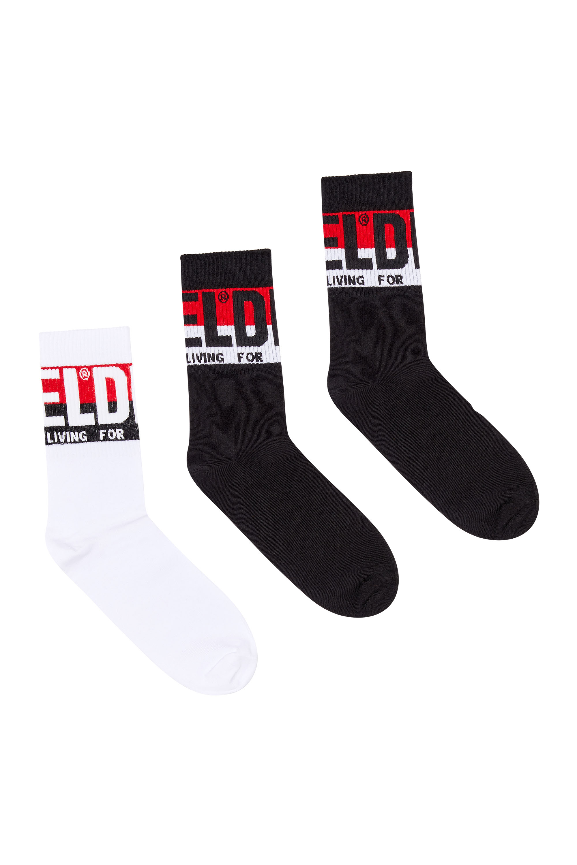 Three-pack of socks with logo cuffs