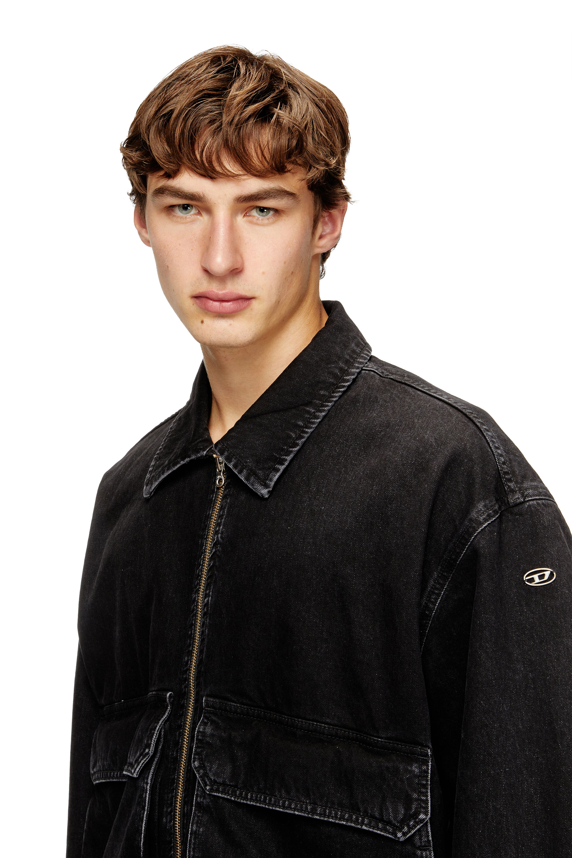 Diesel - D-KURZ, Unisex's Jacket in DNA denim in Black - 5