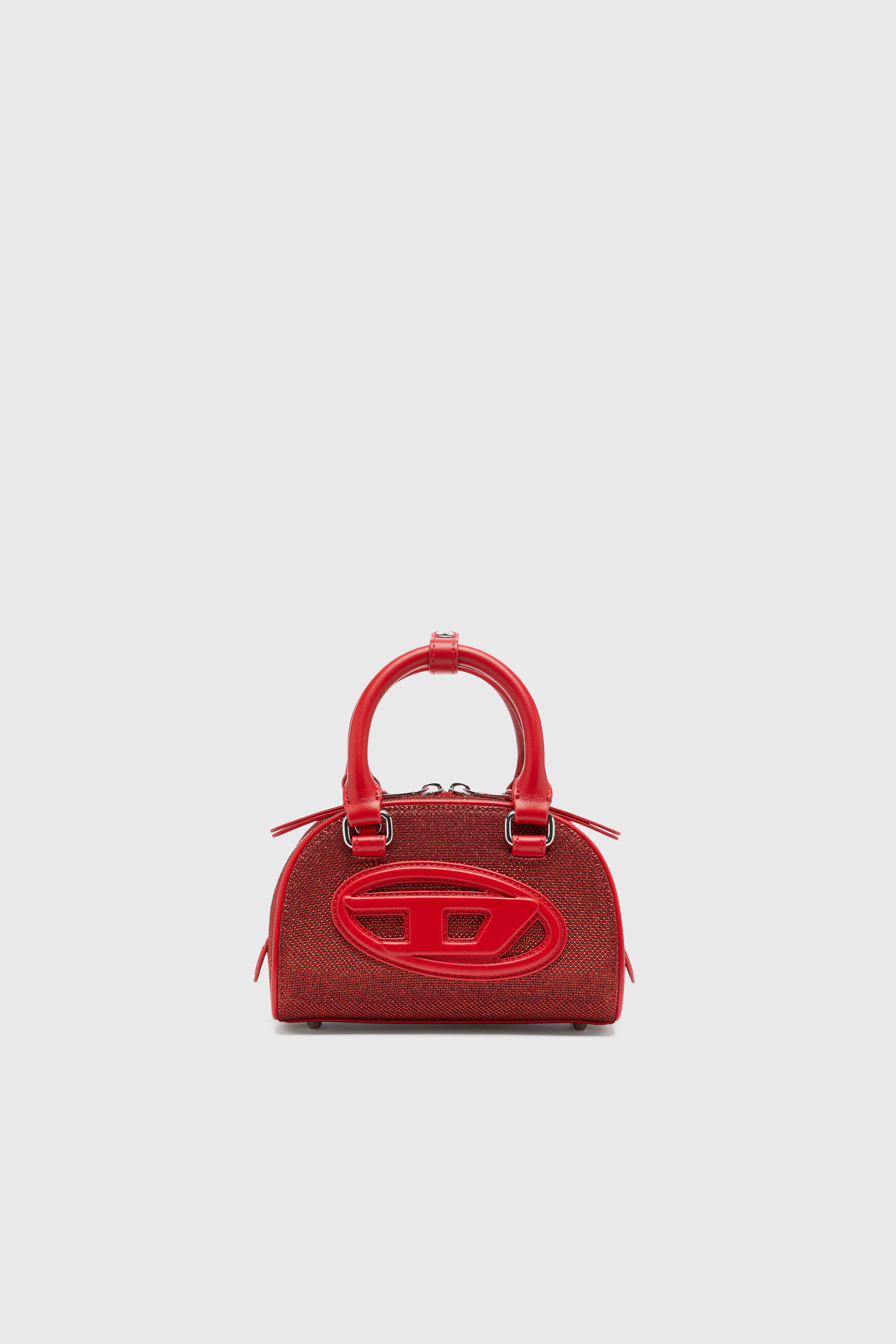 Diesel - 1DR DOME CROSSBODY, Woman's 1DR Dome- Small bowling bag in Lurex fabric in Red - 2