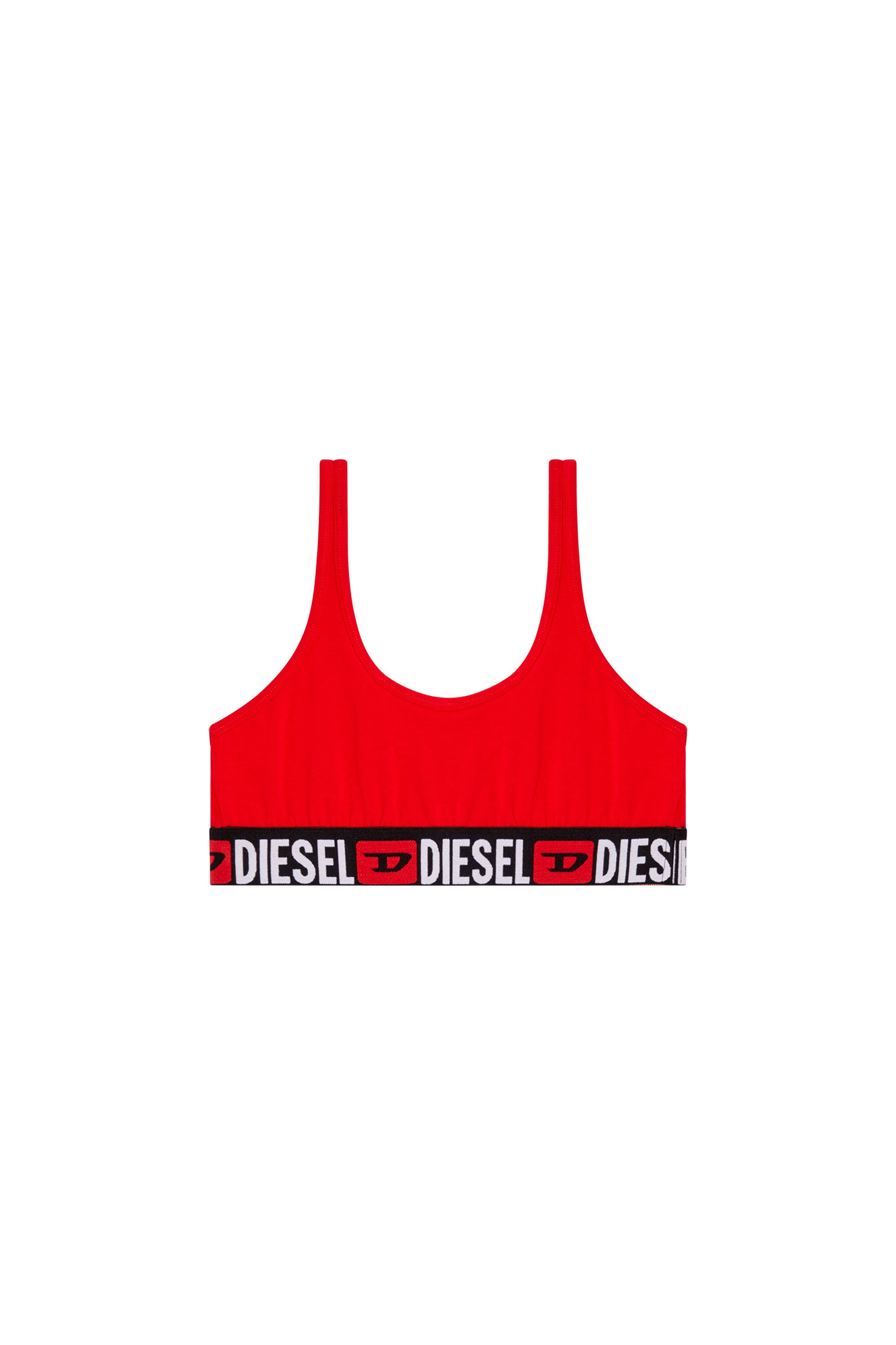 Diesel - UFSB-ORIBA, Woman's Bralette with logo band in Red - 4