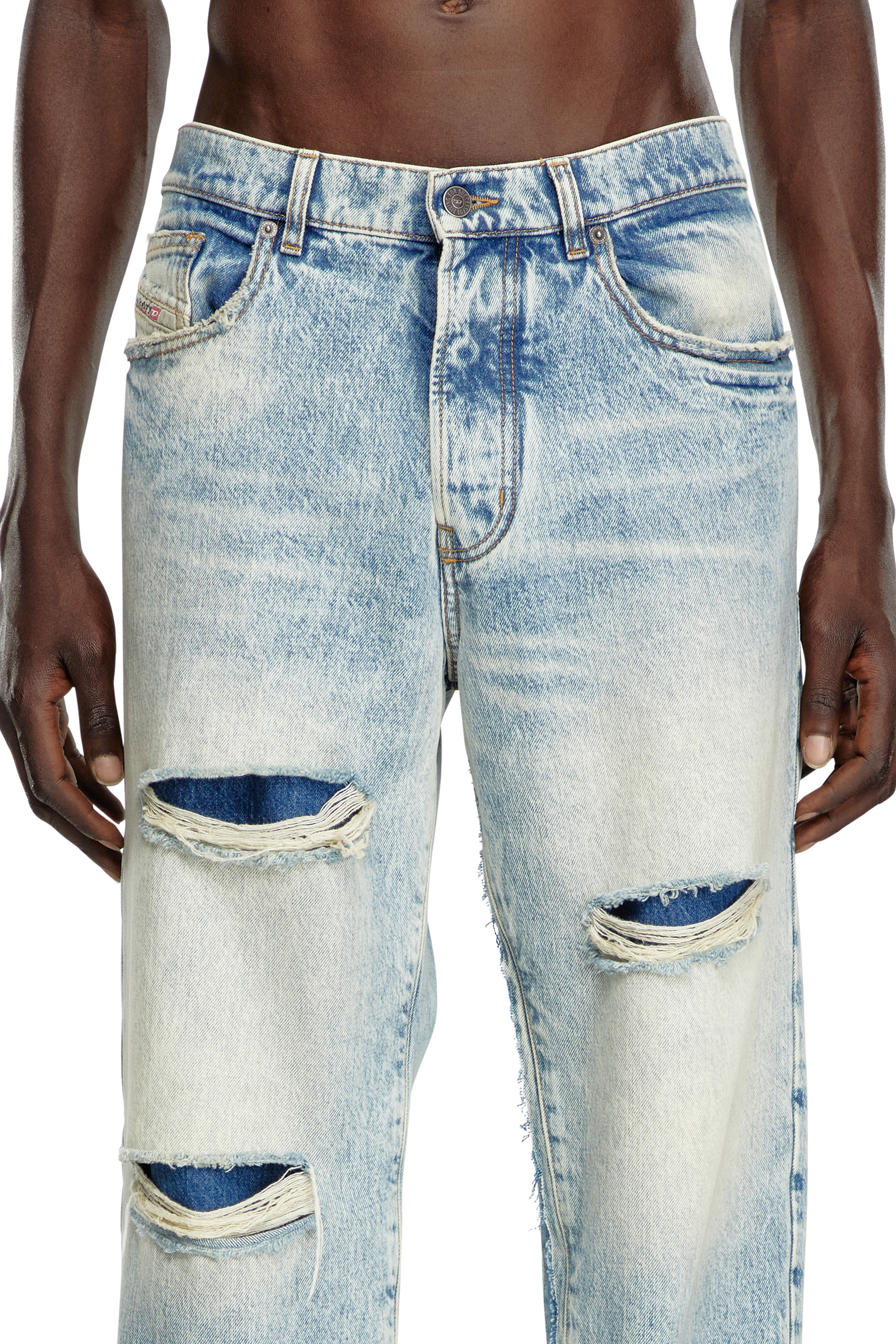 Diesel - Man Straight Jeans D-Fire 0AJEN, Light Blue - Image 4