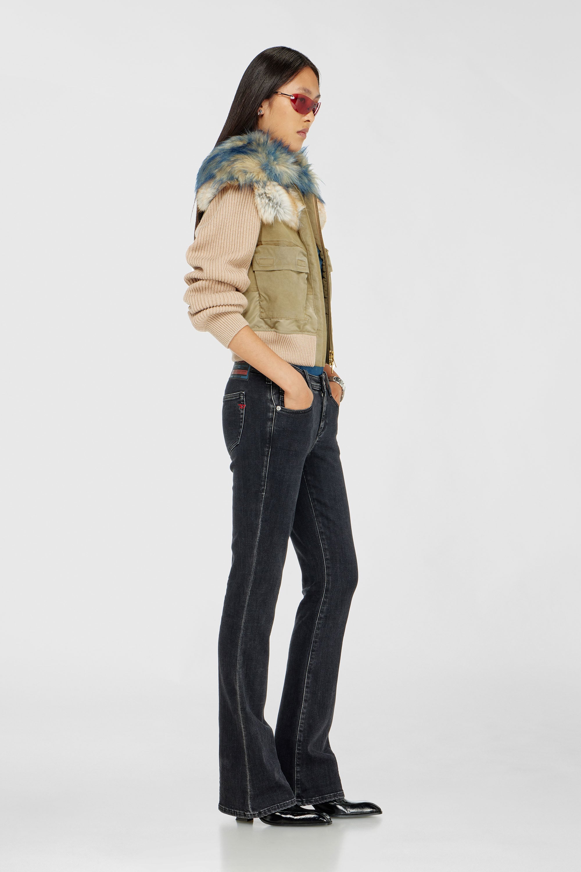 Diesel - Woman's Bootcut Jeans 1969 D-Ebbey 09P75, Black/Dark grey - 2