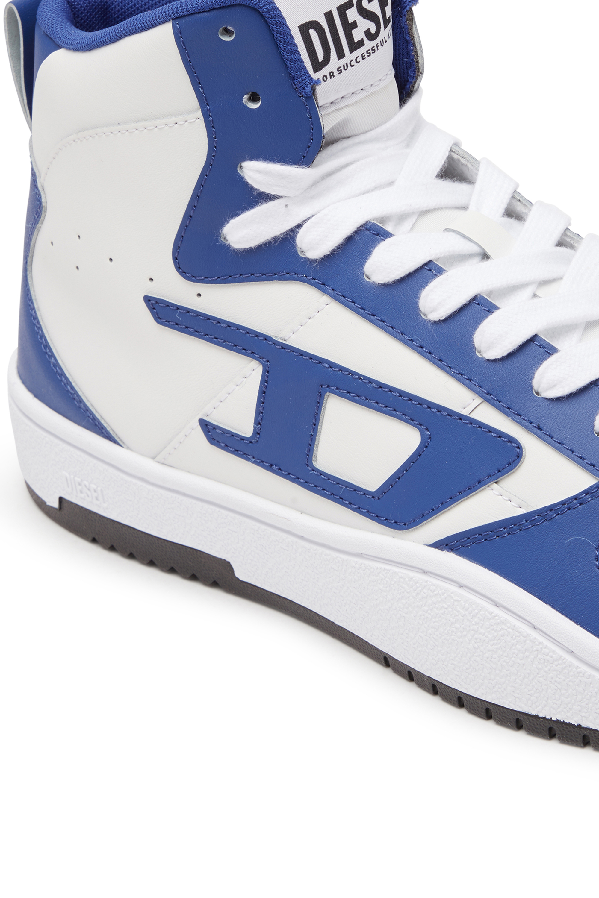 Diesel - S-UKIYO V2 MID, Man's S-Ukiyo-High-top sneakers in leather in White/Blue - 6