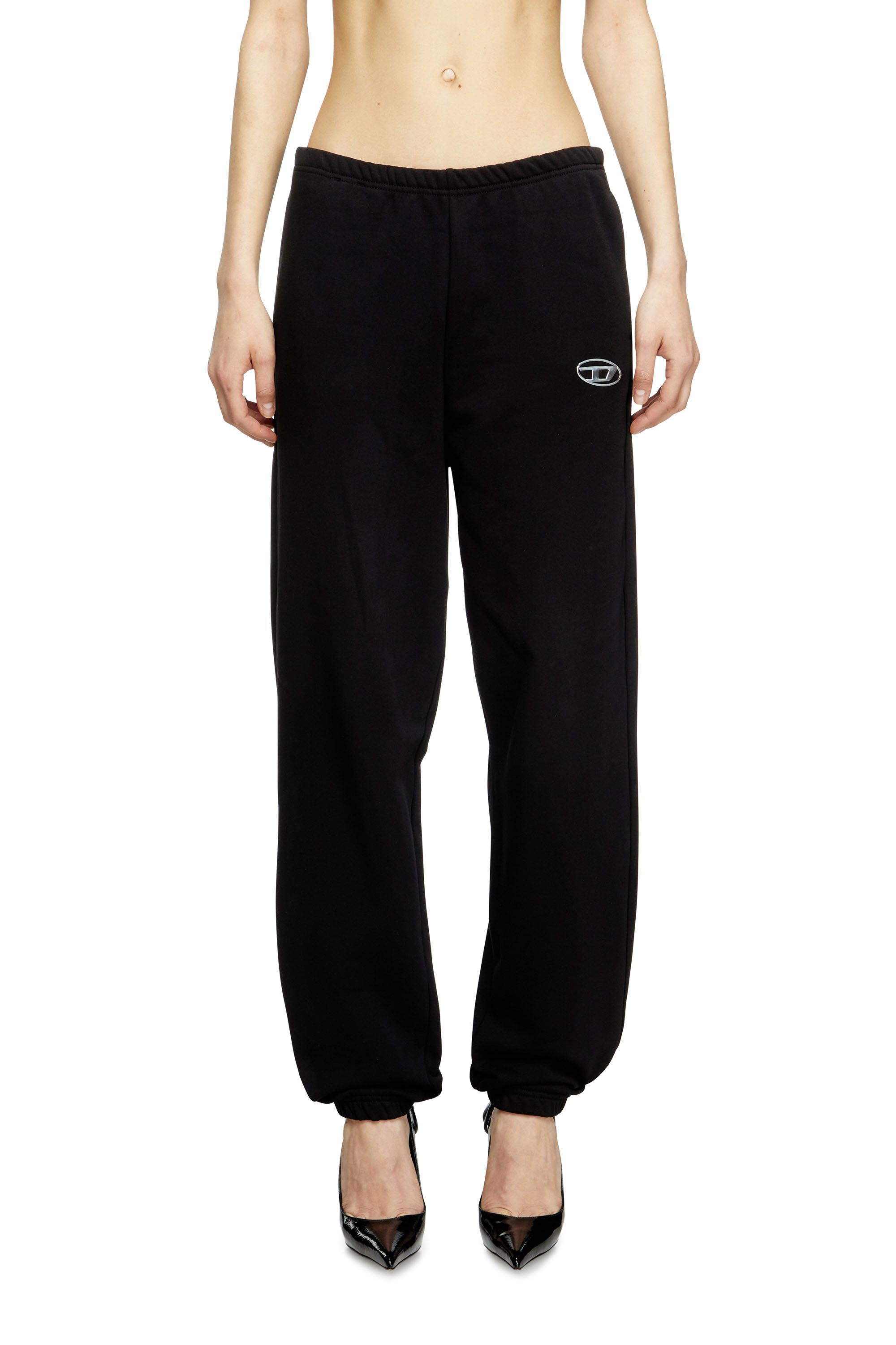 Diesel - P-LACYN-OD, Woman's Sweatpants with metal-effect Oval D logo in Black - 1