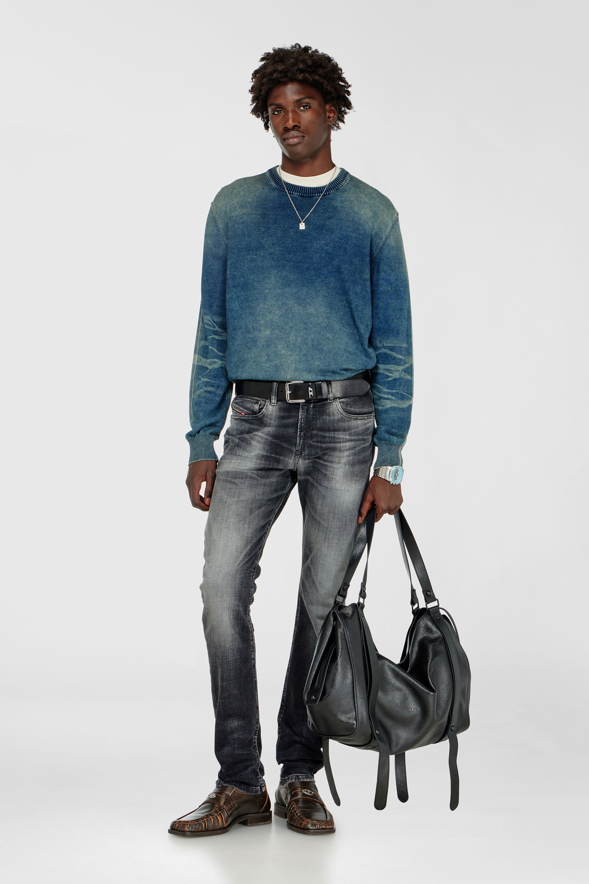 Diesel - Man's Skinny Jeans 1979 Sleenker 09R08, Black/Dark grey - 2
