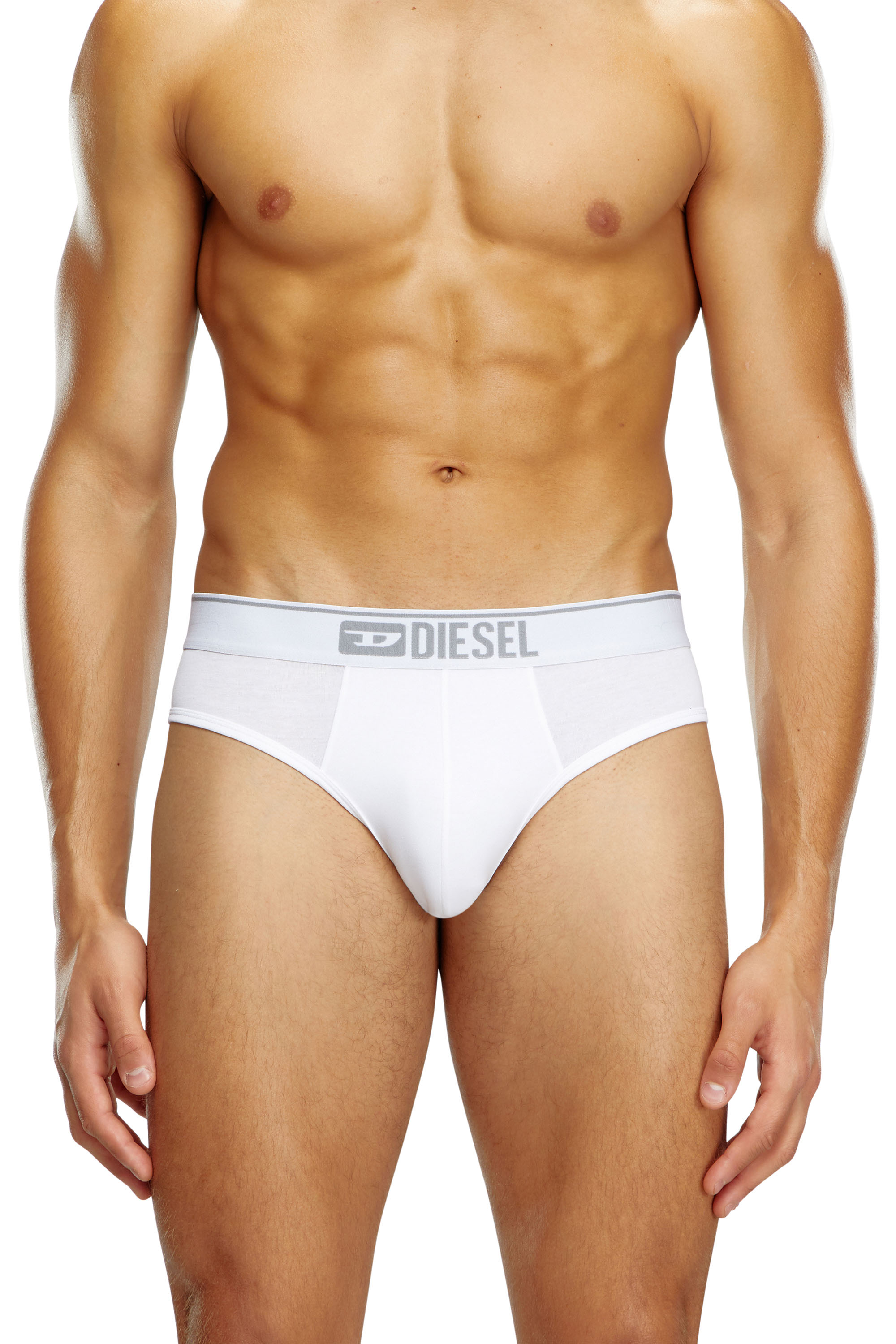 Diesel - UMBR-ANDRETHREEPACK, Man's Three-pack of plain logo briefs in White/Black - 3