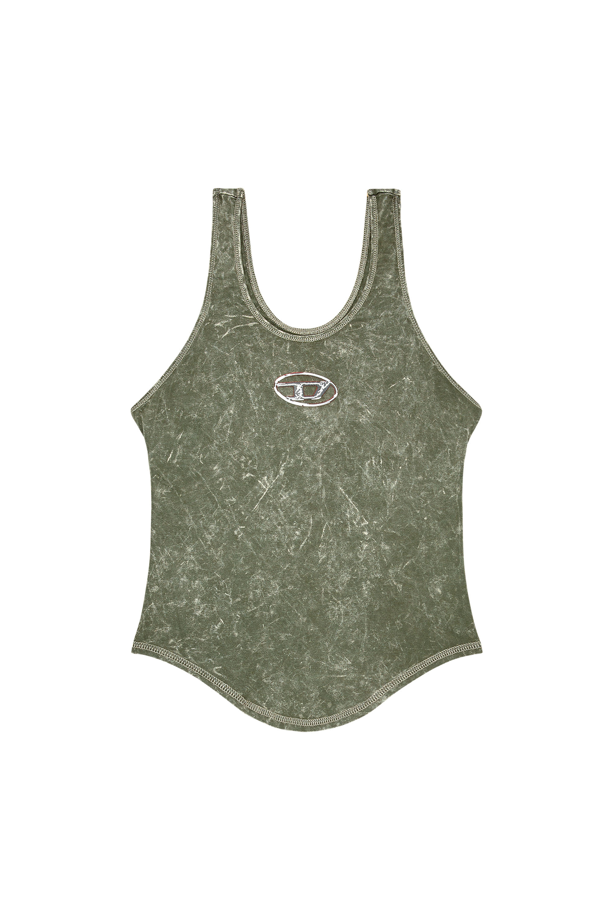 Diesel - T-AVENA-P1, Woman Open-back top with marbled effect in Green - Image 4