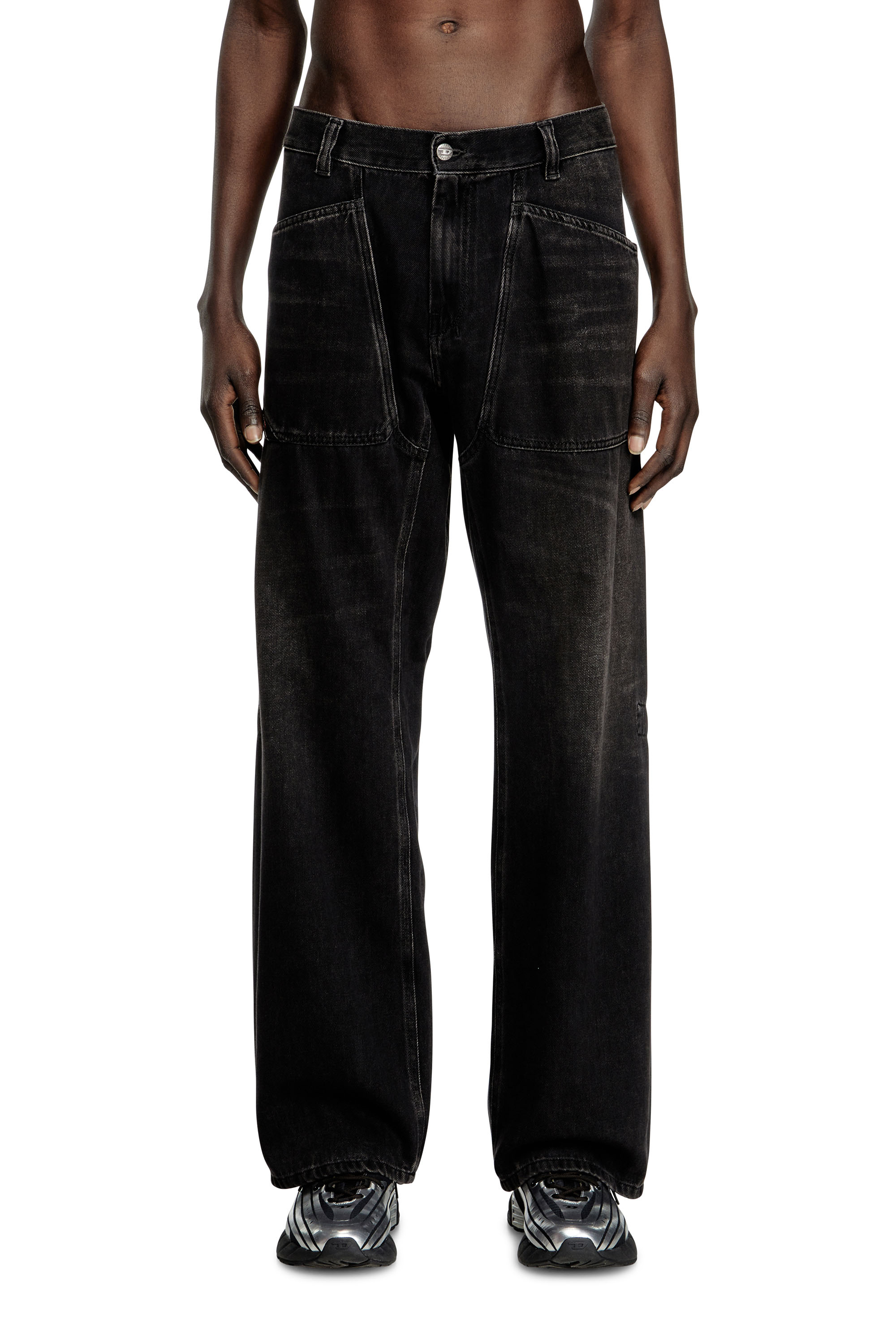 Diesel - Man's Relaxed Jeans D-Zeta 09J96, Black/Dark grey - 1