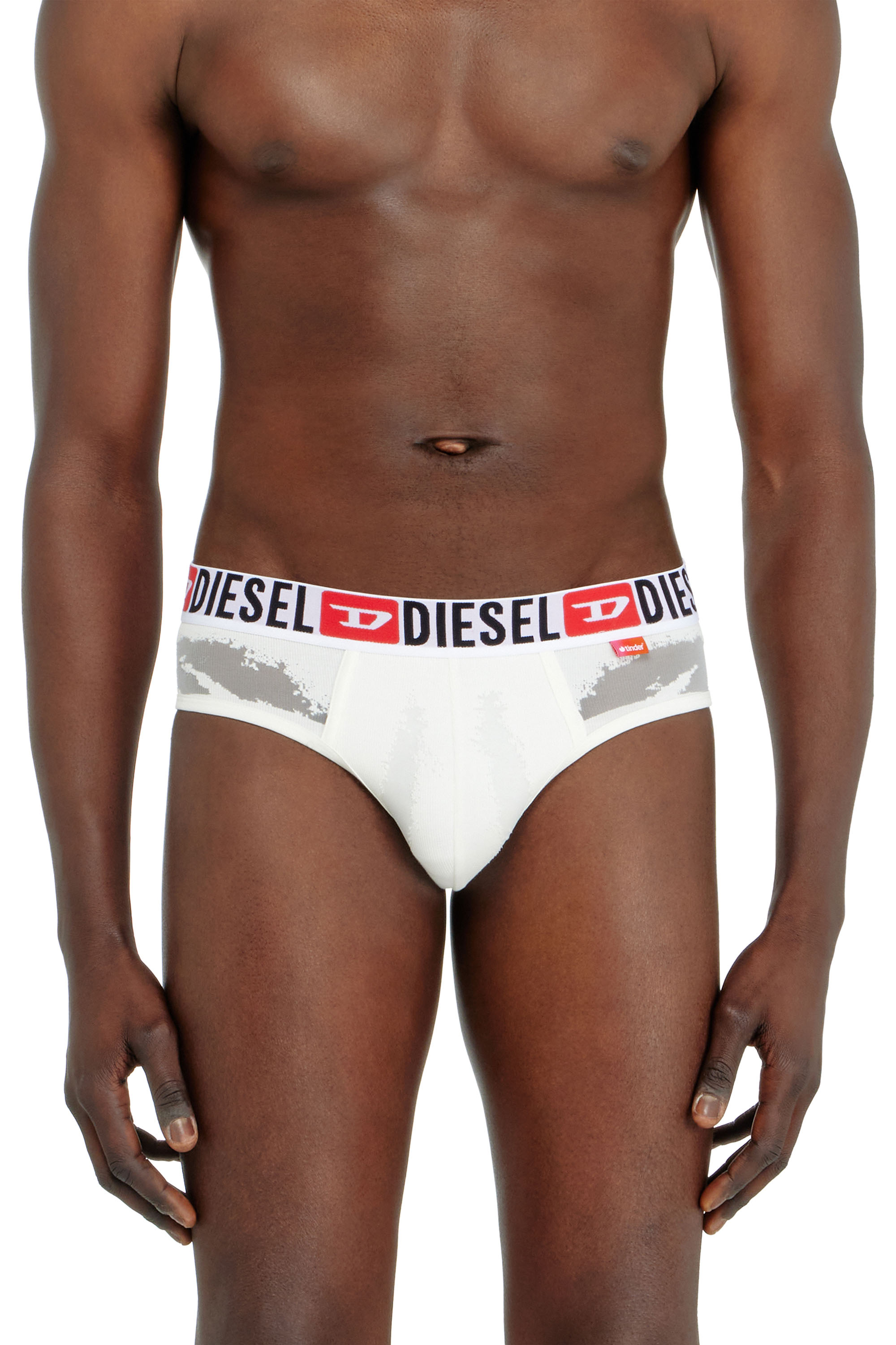 Diesel - PR-ANDRE, Man's Briefs with sheer devor&eacute; effect in White - 3