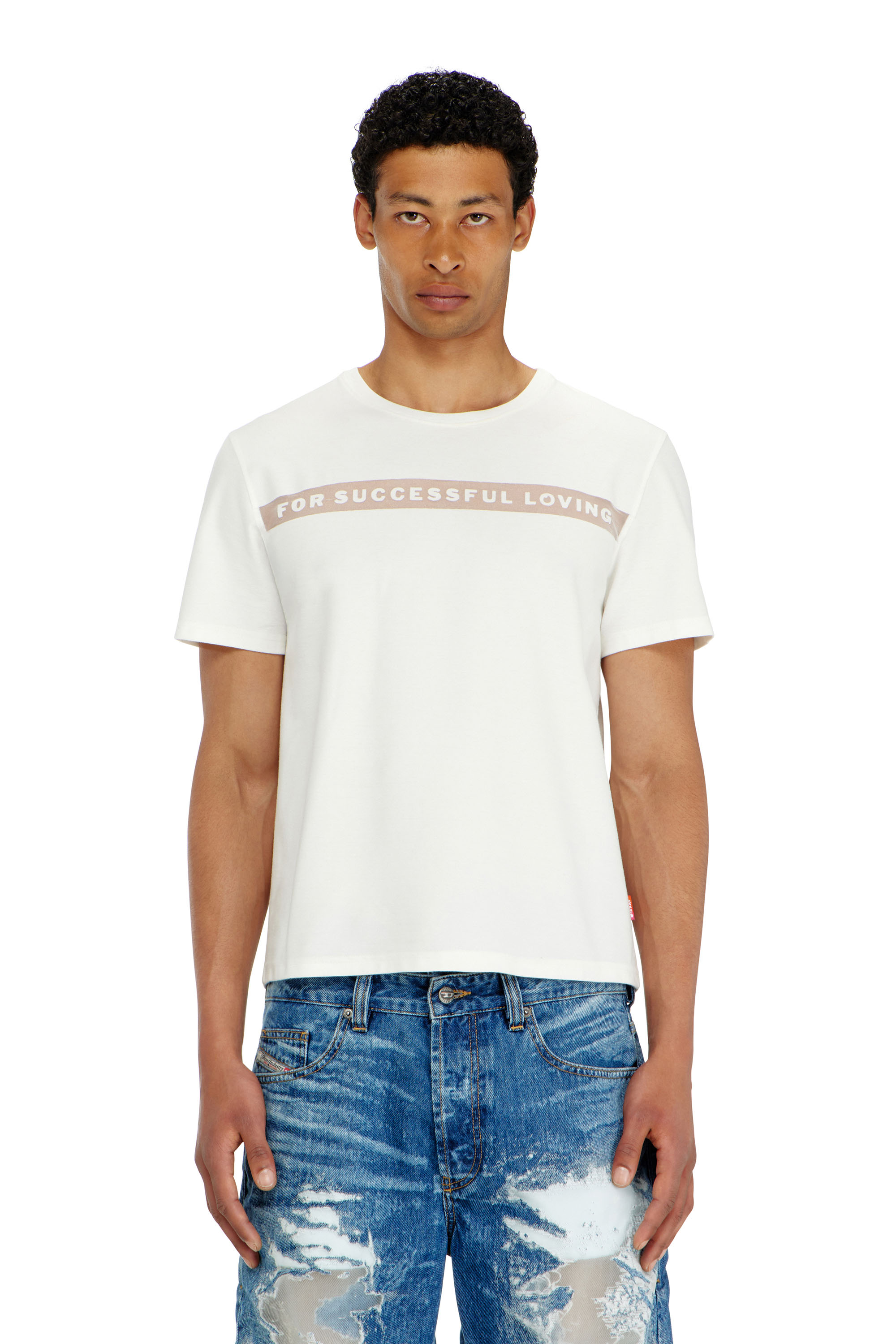 Diesel - PR-T-NOTS-CHI-R, Unisex's T-shirt with For Successful Loving logo in White - 2