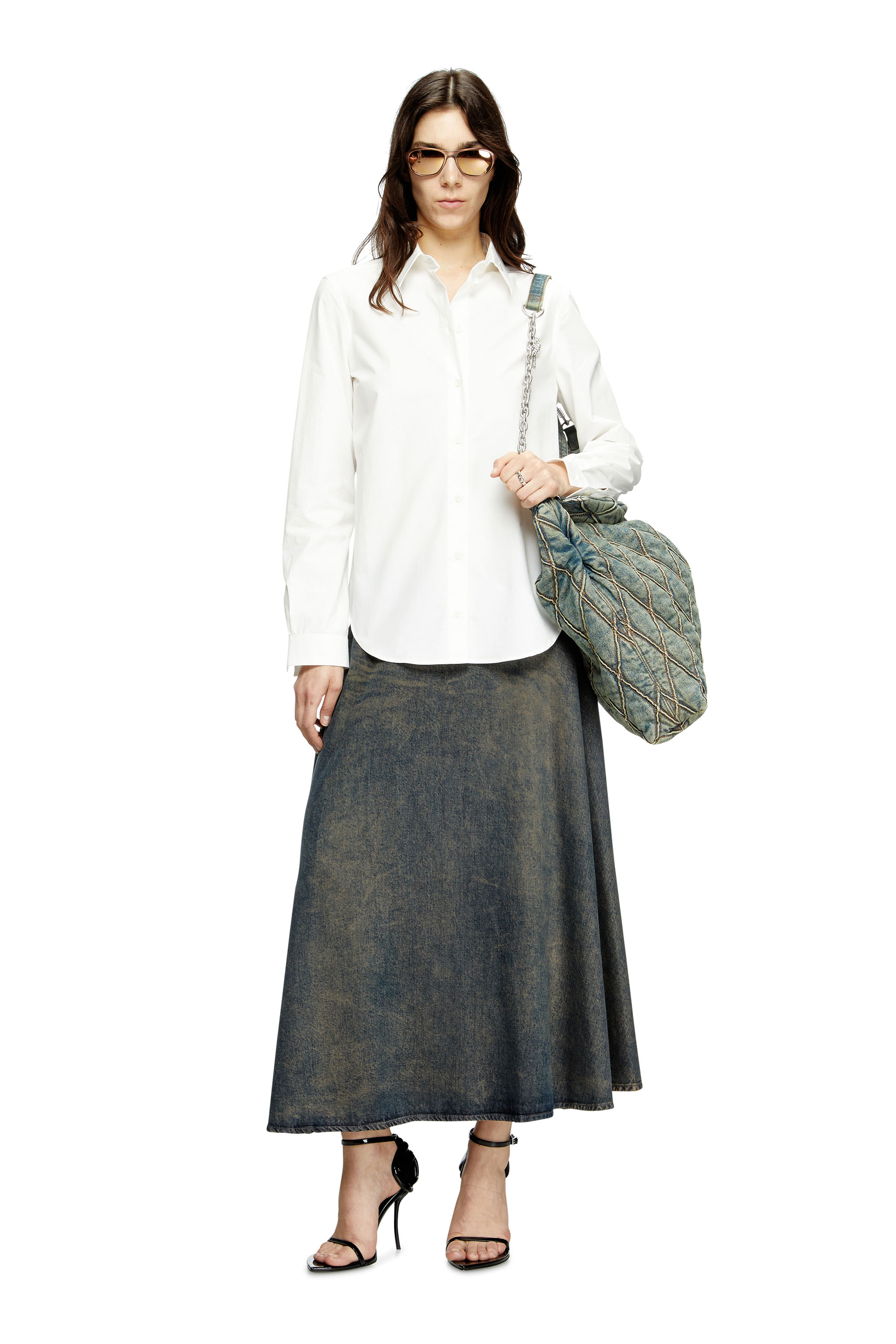 Diesel - C-RONOS, Woman's Poplin shirt with Oval D in null - 2