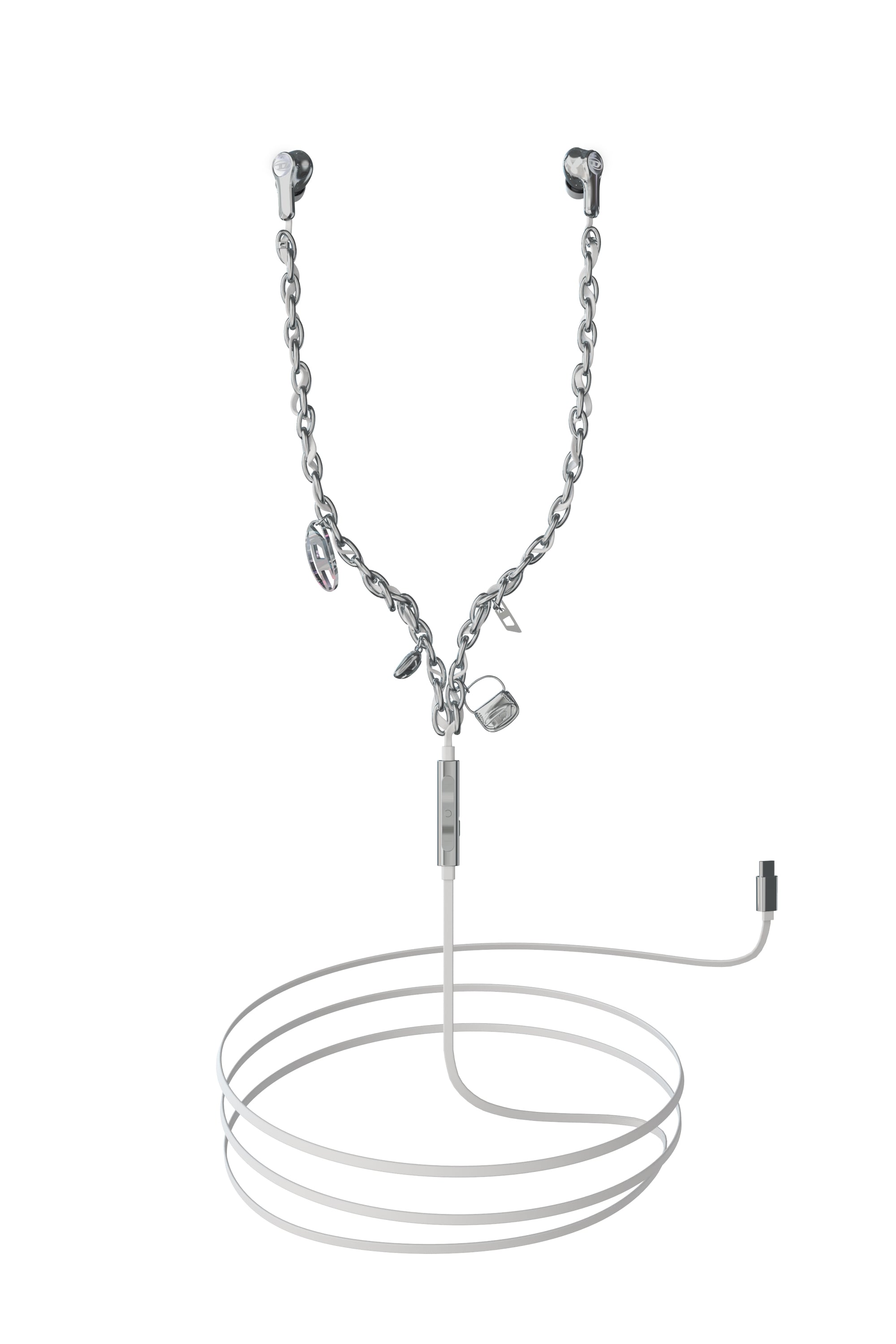 Diesel - 60458  WIRED EARBUDS WIRED EARBUDS, Unisex's Wired Earbuds and charms in Silver - 1