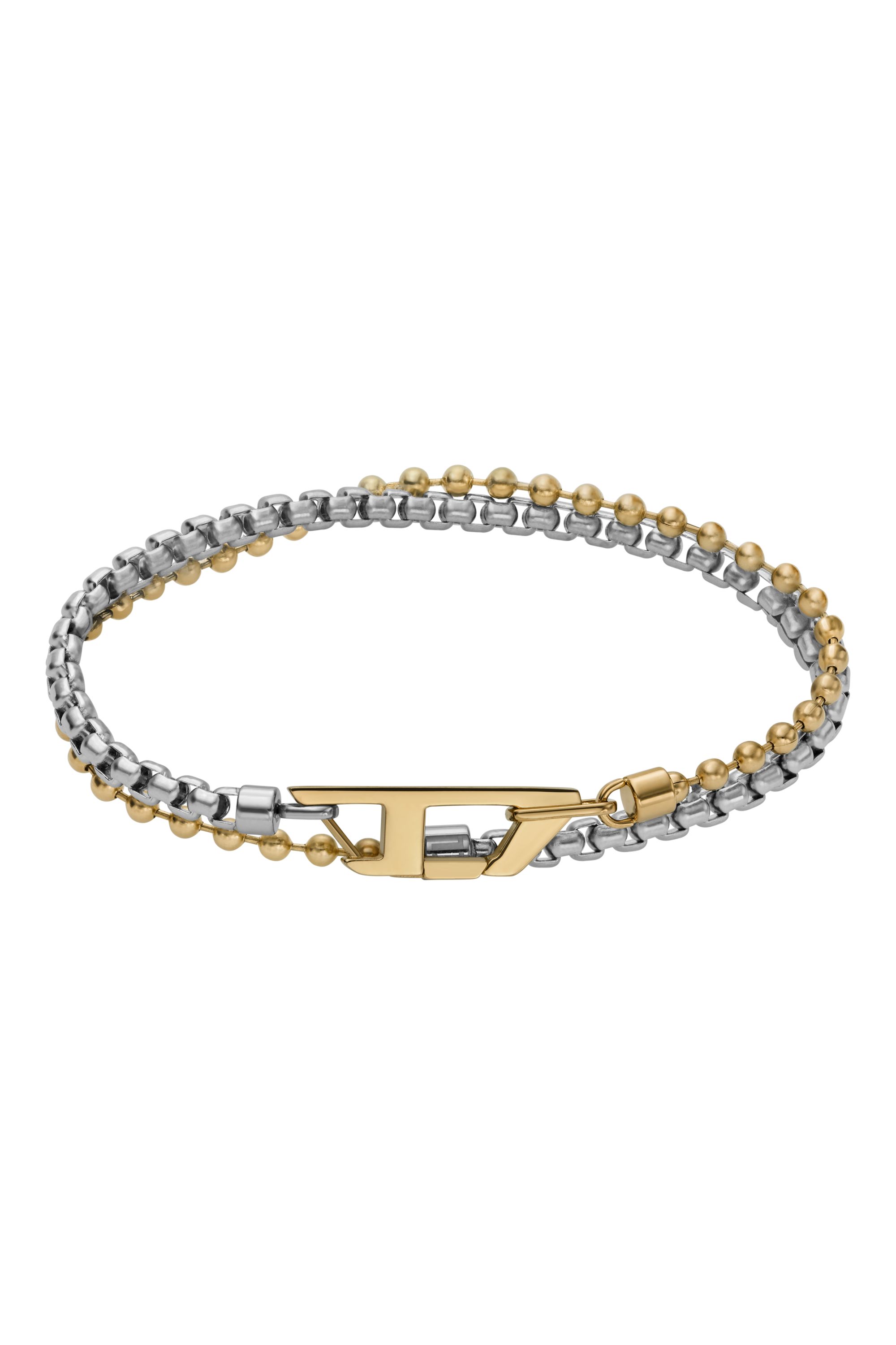 Diesel - DX1570931 JEWEL, Unisex's Two-Tone Stainless Steel Chain Bracelet in Silver/Gold - 1