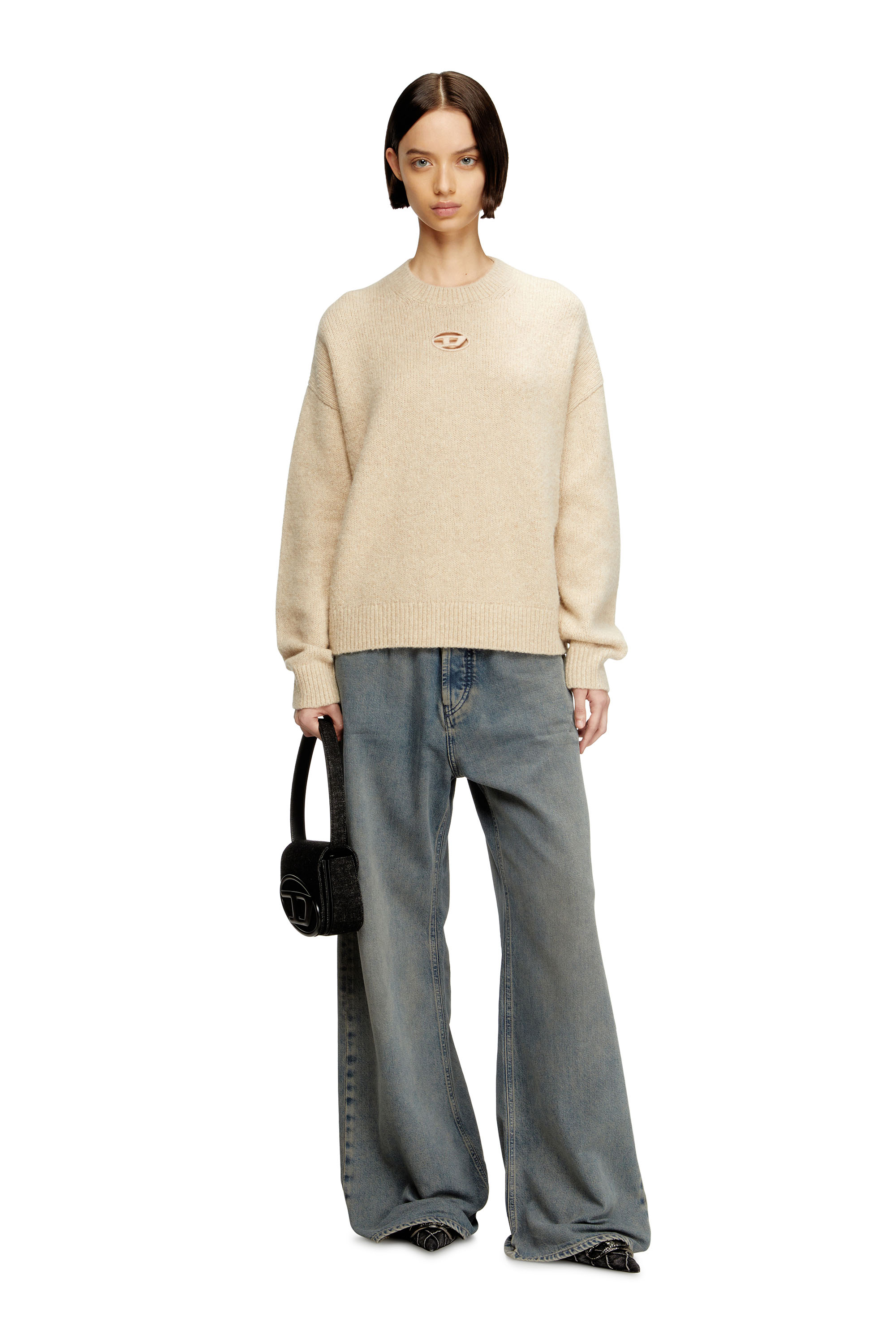 Diesel - M-AREETA, Woman's Jumper in wool and alpaca blend in Beige - 2