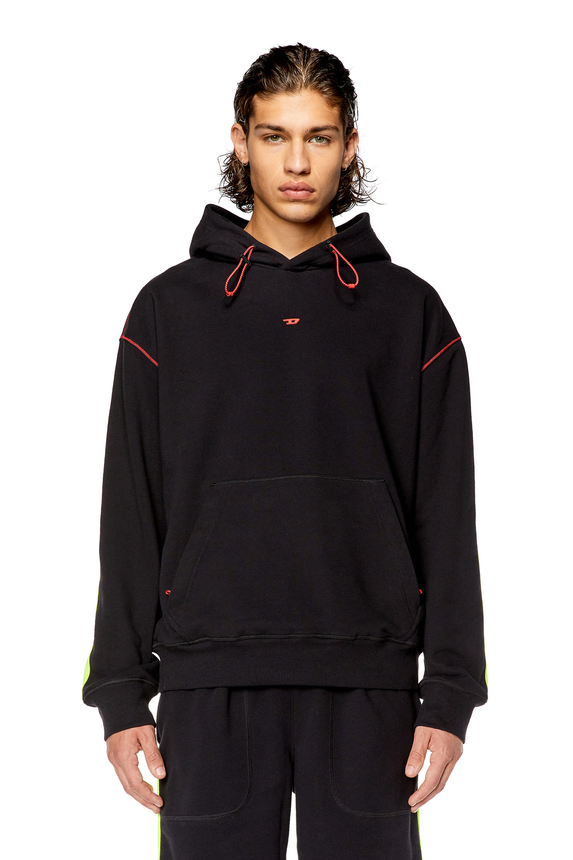 Hoodie with reflective logo bands