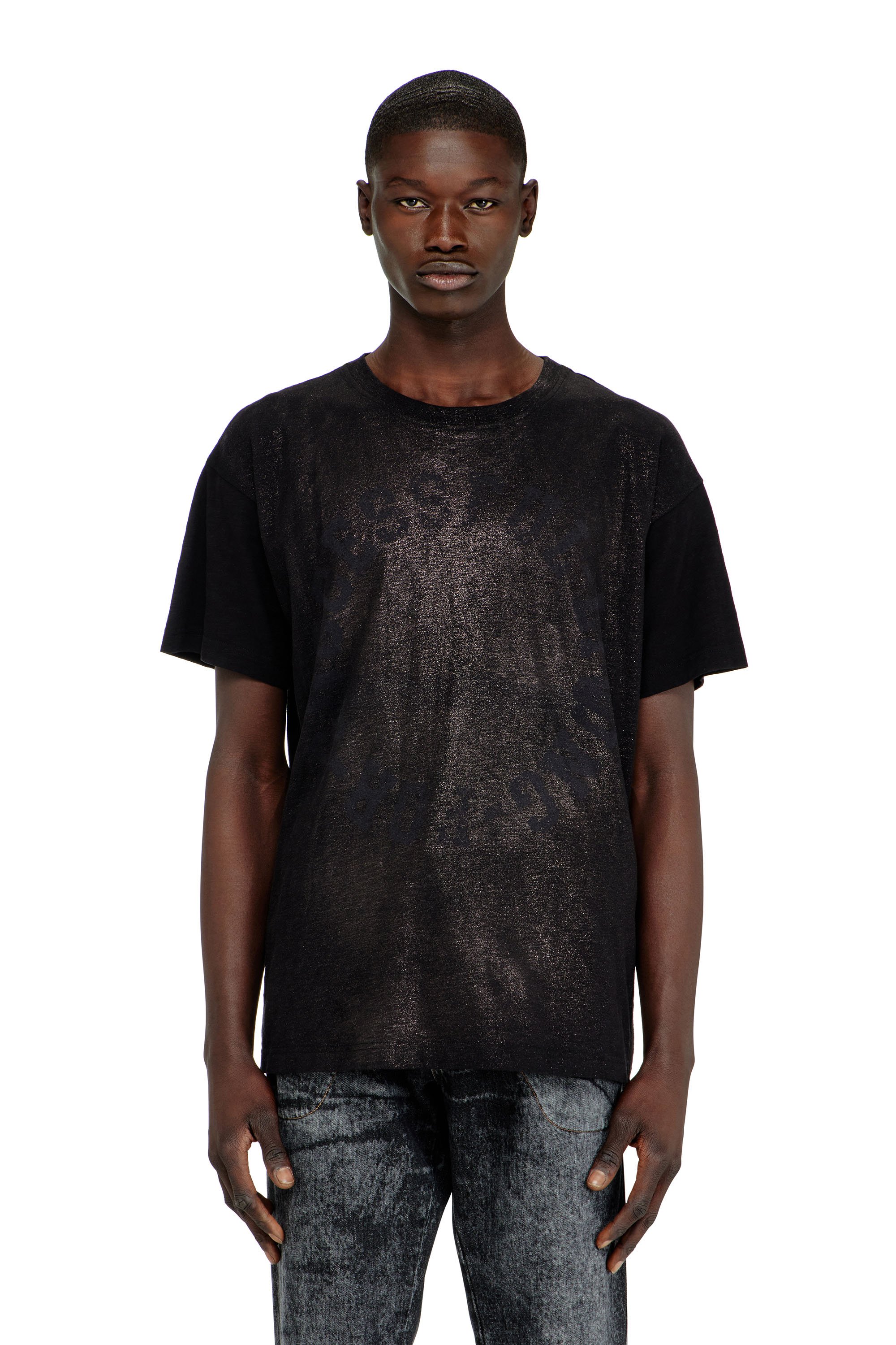 Diesel - T-NORM-AA2, Man's Cotton crew-neck T-shirt with foil print in null - 1