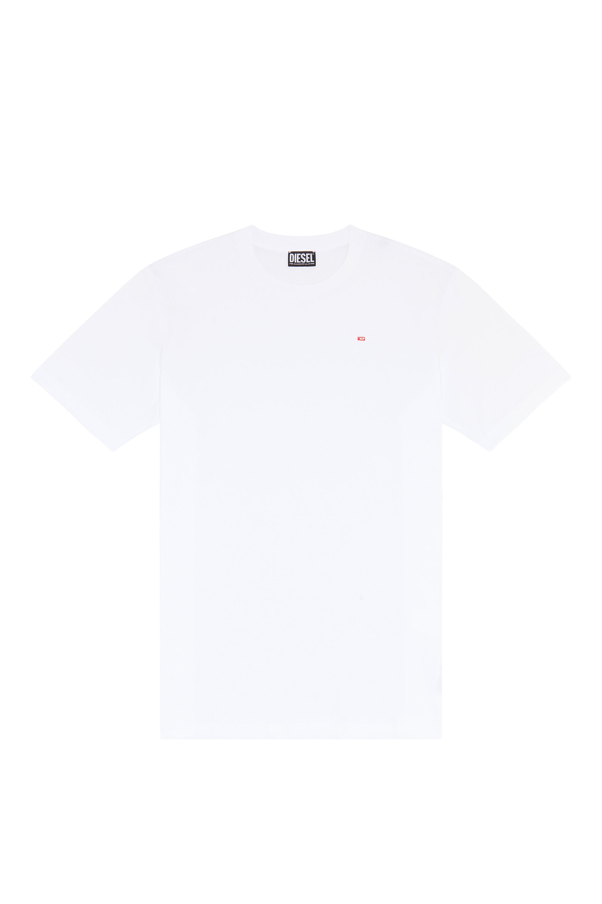 Diesel - T-JUST-MICRODIV, Man's T-shirt with micro-embroidered logo in White - 3