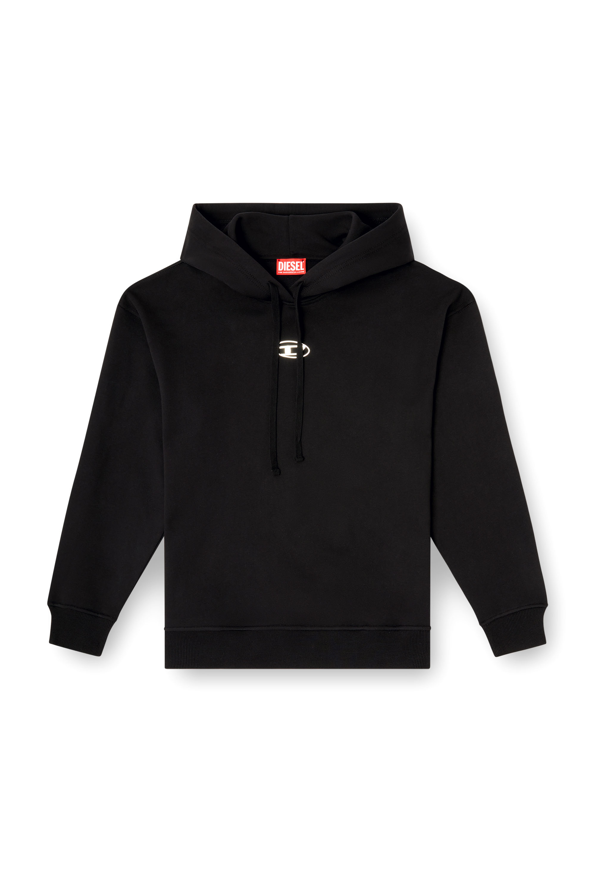 Diesel - F-BUXT-HOOD-OD, Woman's Hoodie with metal-effect Oval D logo in Black - 3