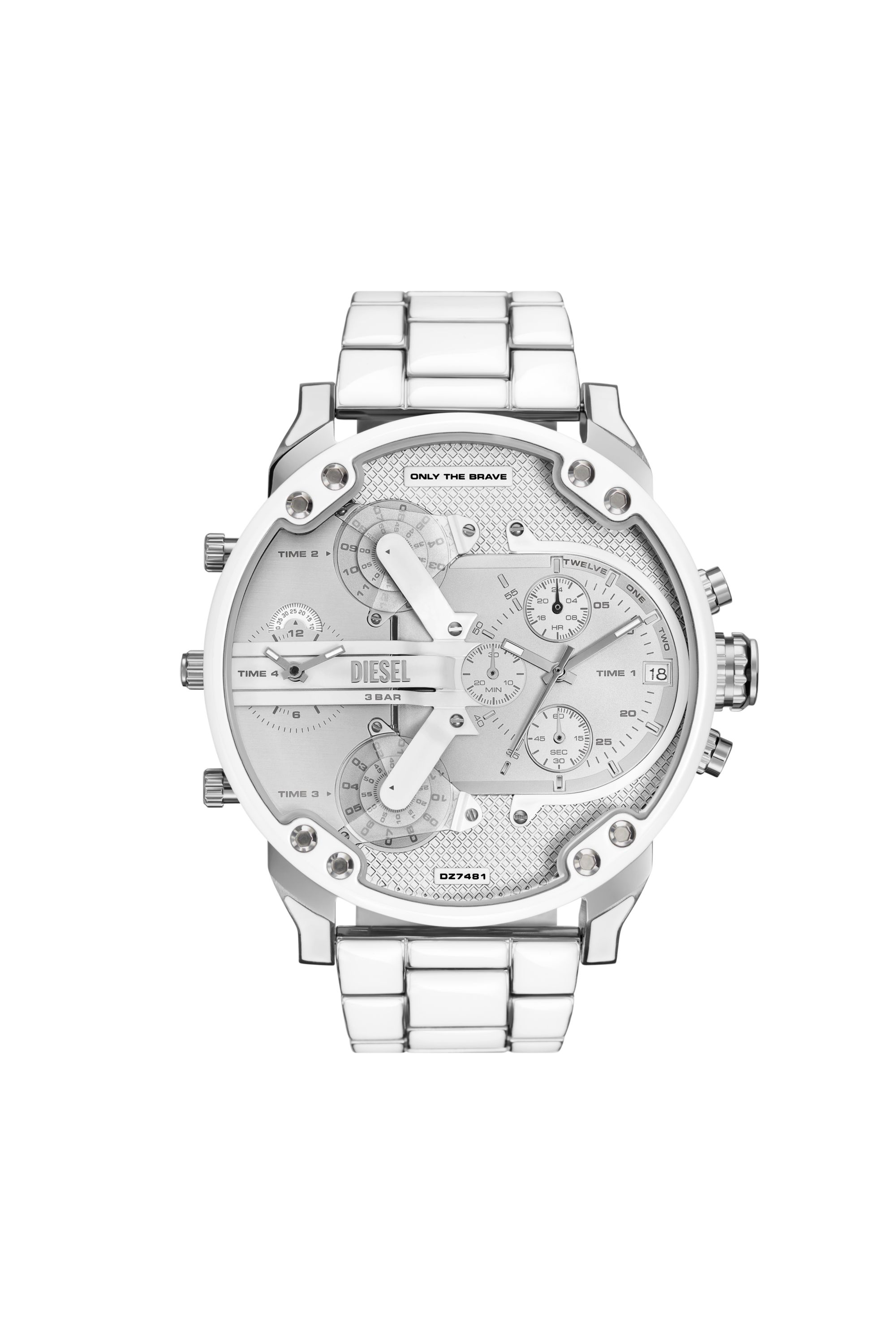 Mr. Daddy 2.0 white and stainless steel watch