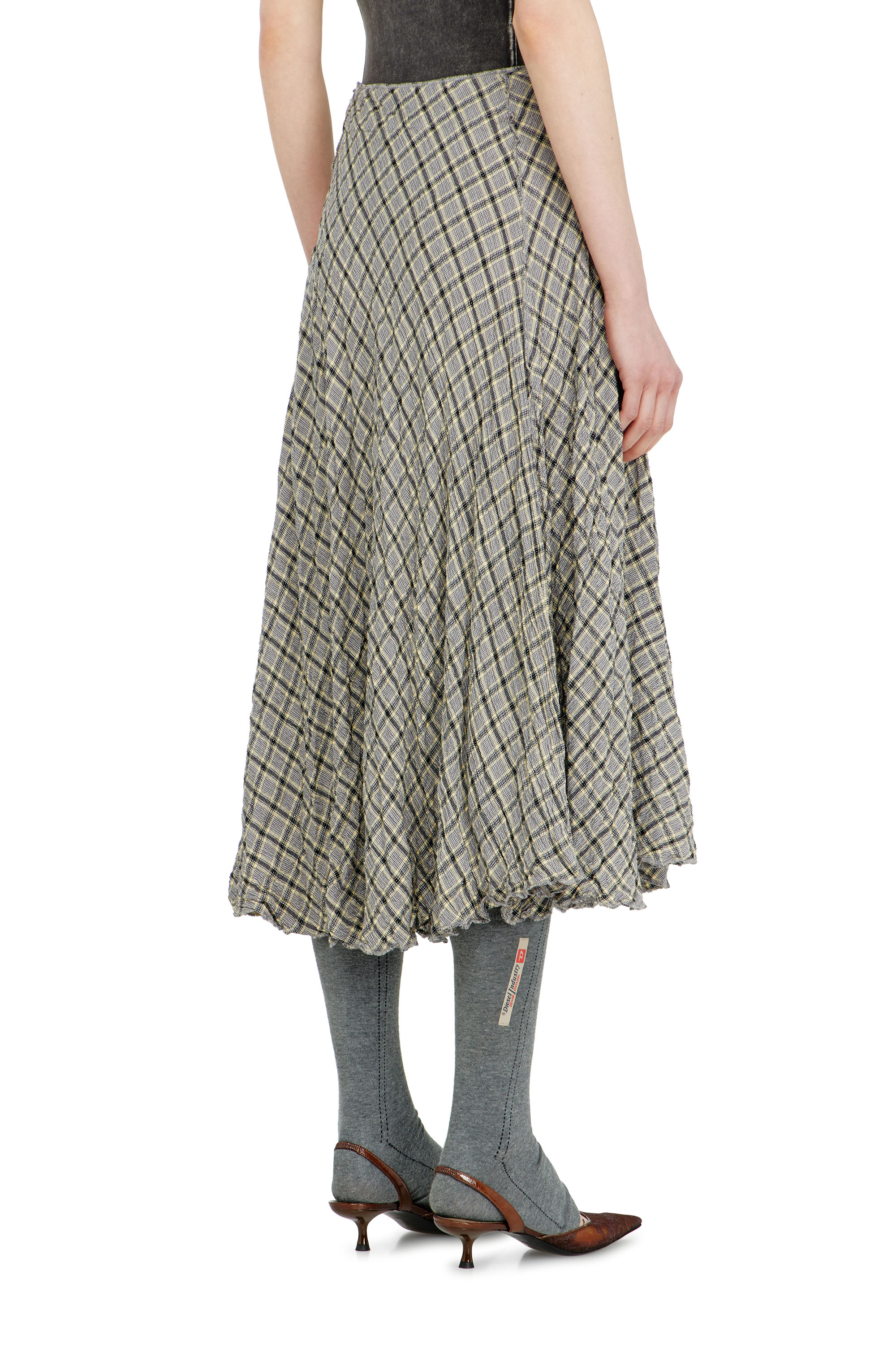 Diesel - O-XYGEN, Woman's Midi skirt in seersucker-effect check in null - 3