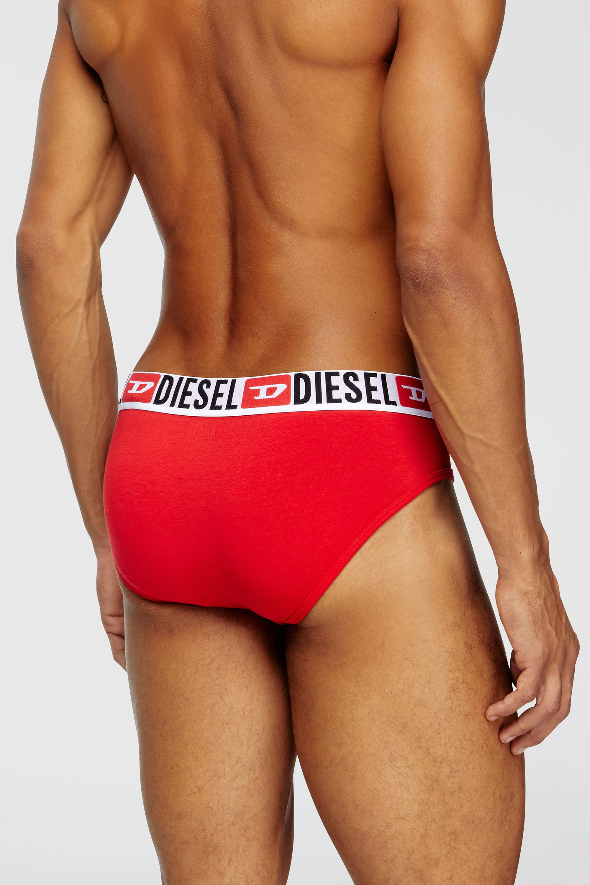 Diesel - UMBR-ANDRETHREEPACK, Man's Three-pack of solid-colour briefs in Blue/Red - 4