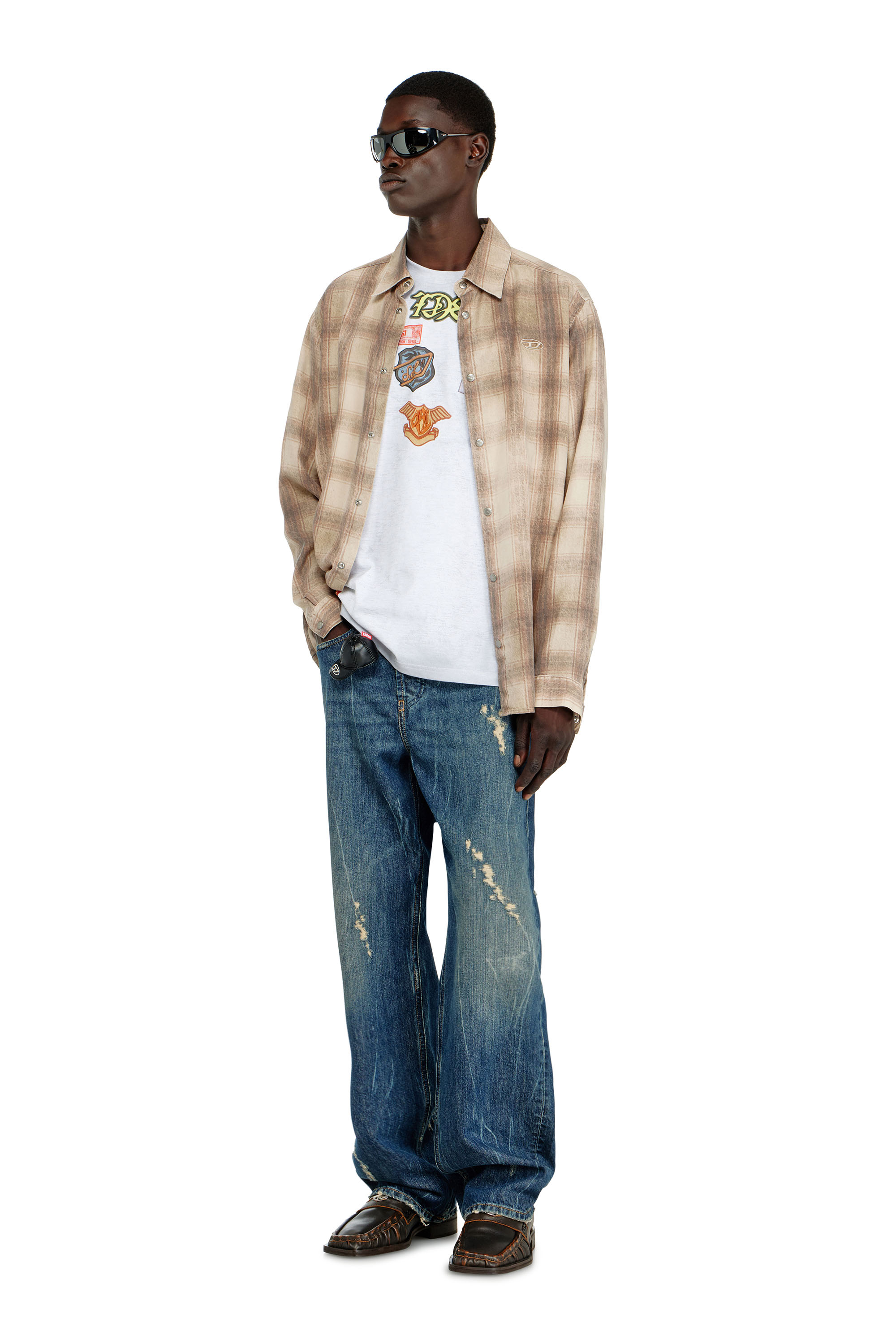 Diesel - T-BOXT-AA6, Man's Cotton T-shirt with all-over patches print in White - 2