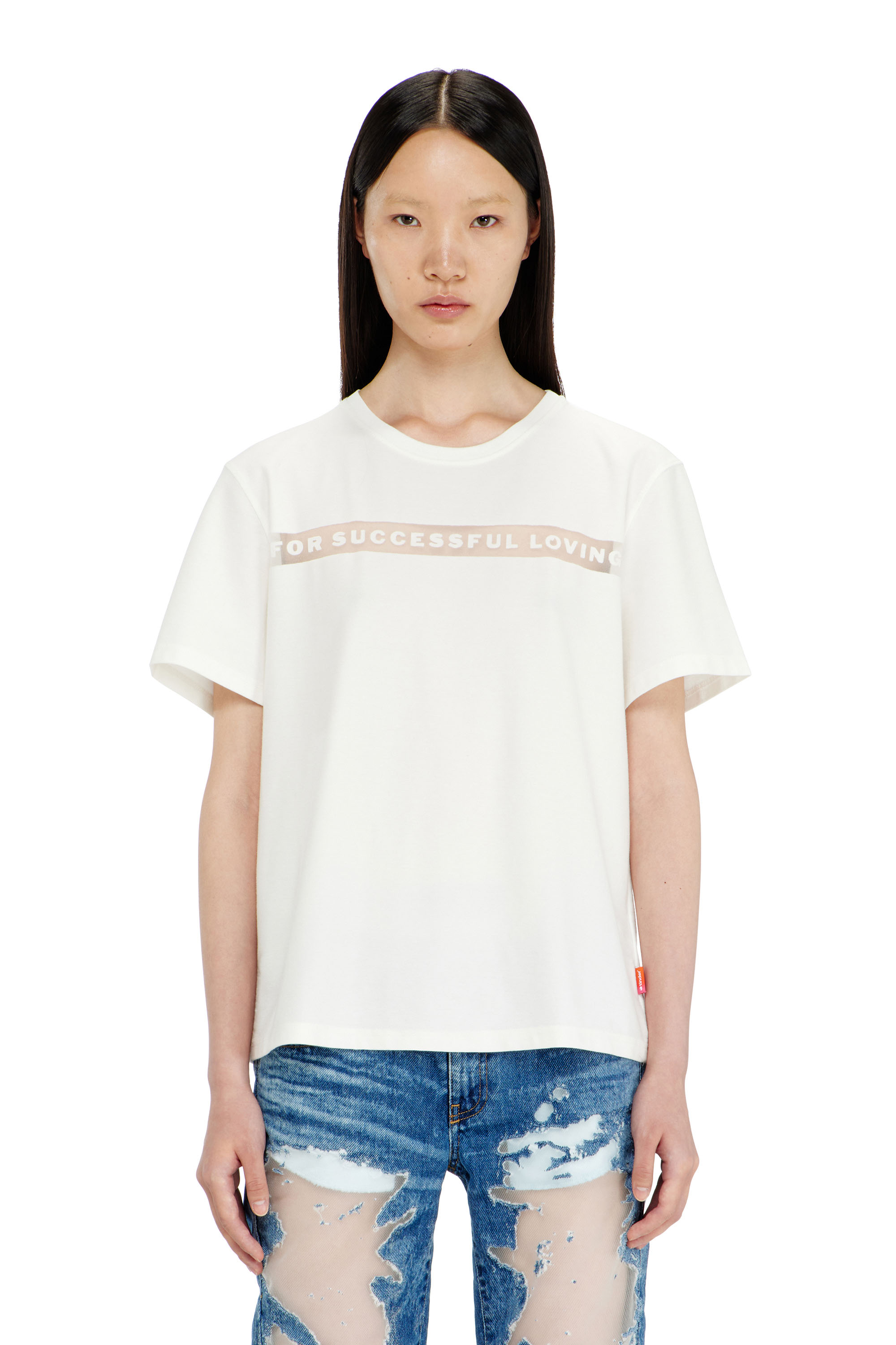 Diesel - PR-T-NOTS-CHI-R, Unisex's T-shirt with For Successful Loving logo in White - 3