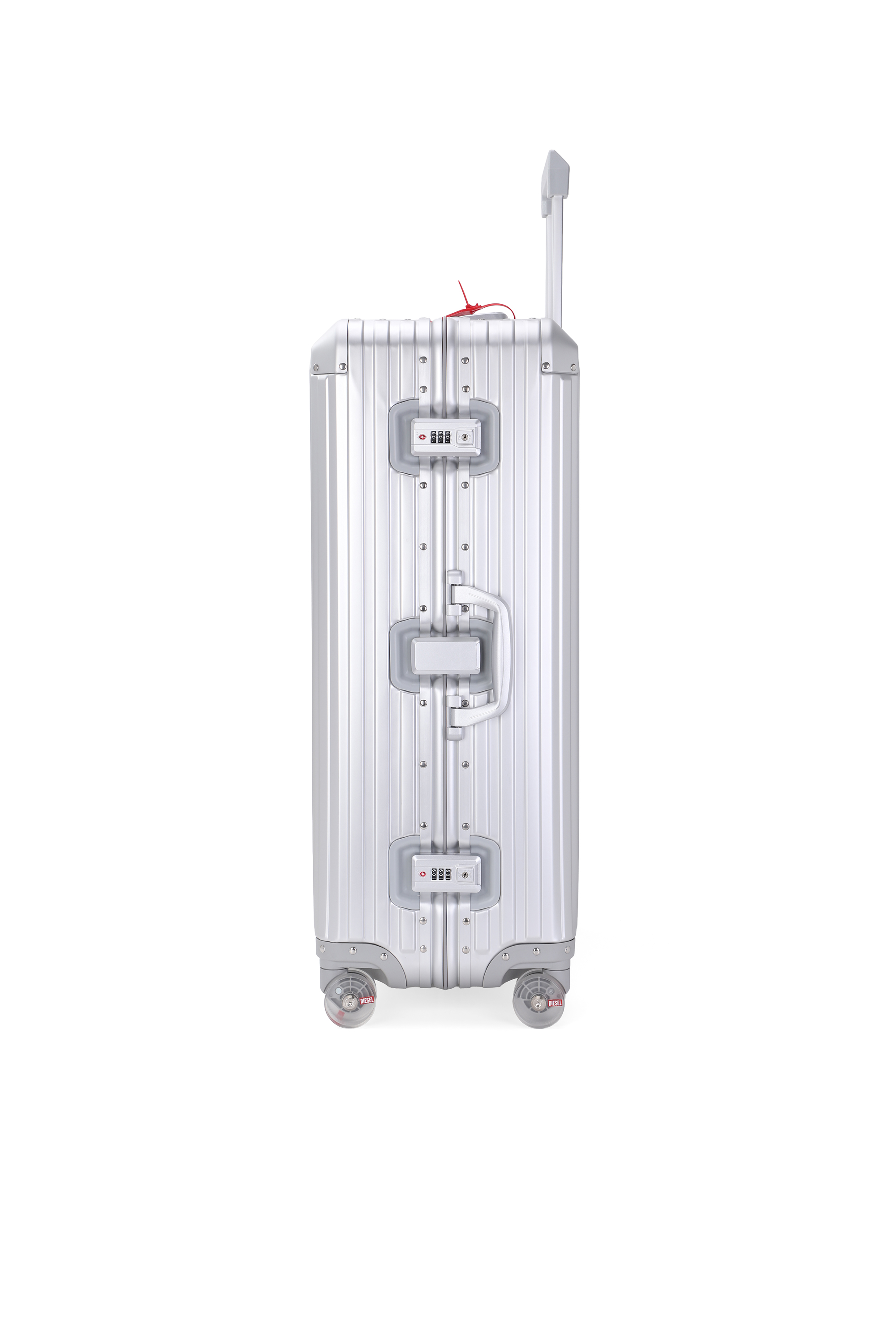Diesel - DIESEL ALUMINUM TROLLEY- DSL002, Unisex's Aluminum suitcase size L in Silver - 4