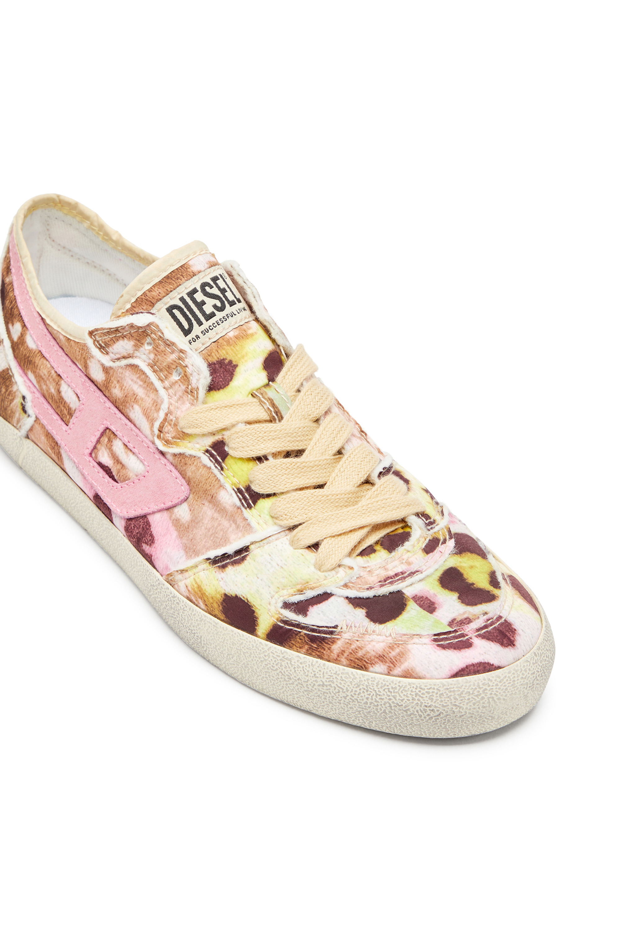 Diesel - S-LEROJI D-1 LOW W, Woman's S-Leroji D-Distressed sneakers in printed nylon in Multicolor - 6