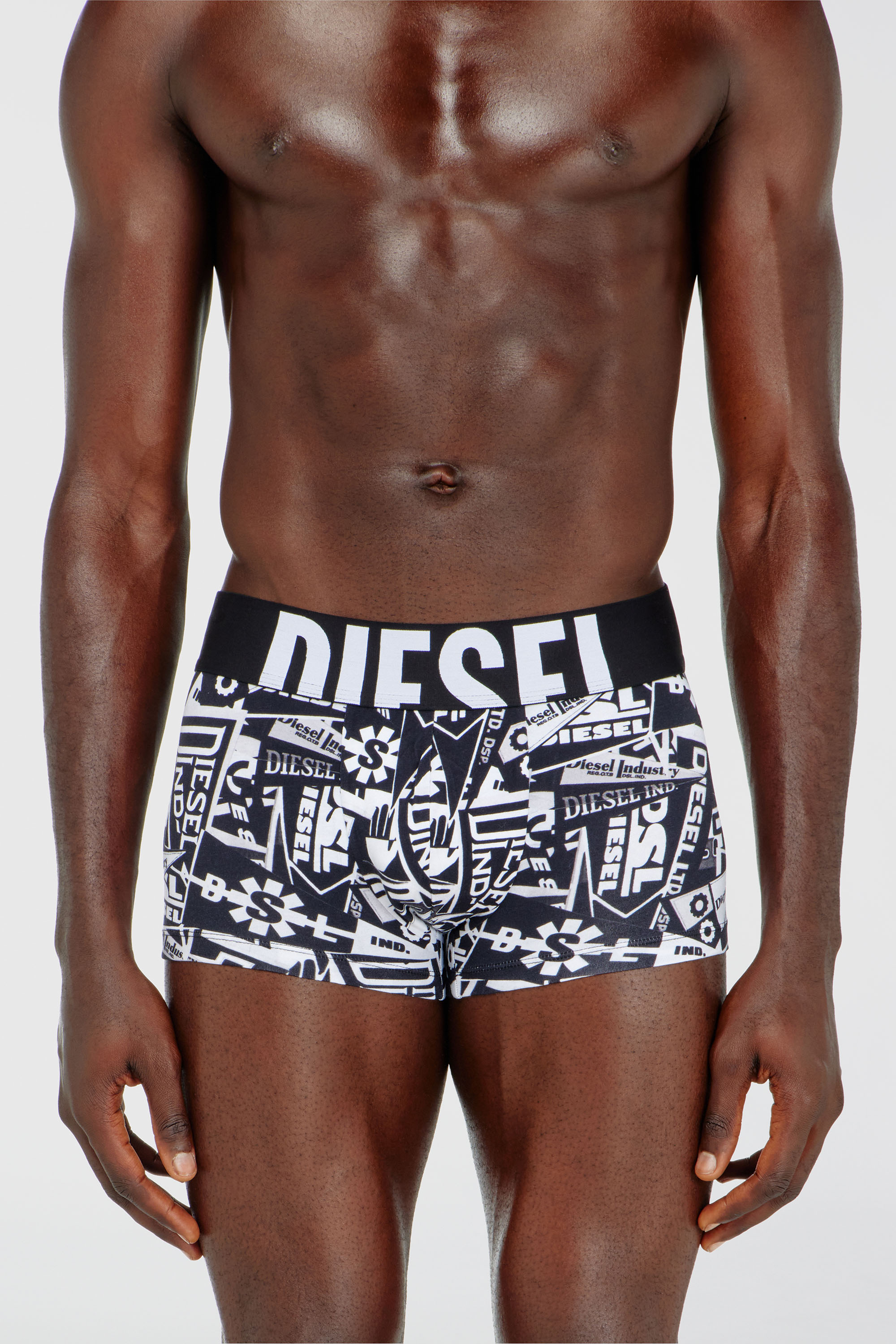 Diesel - UMBX-DAMIENTHREEPACK-5.5EL, Man's Three-pack boxer briefs with flag print in Black/White - 1