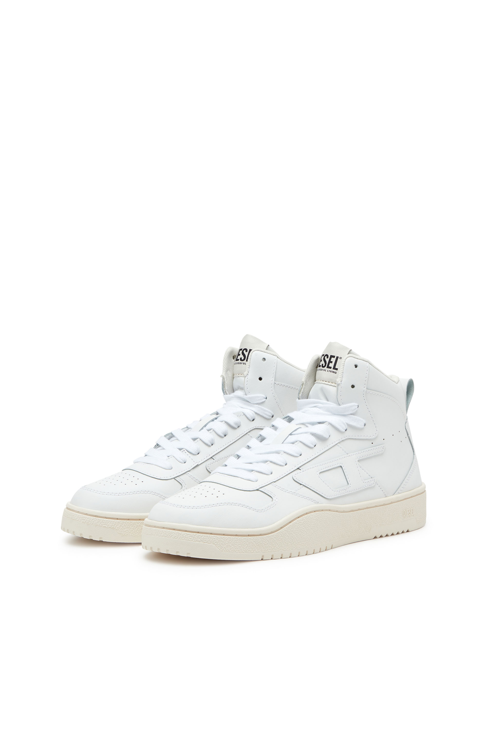 Diesel - S-UKIYO V2 MID, Man's S-Ukiyo-High-top sneakers in leather in White - 8