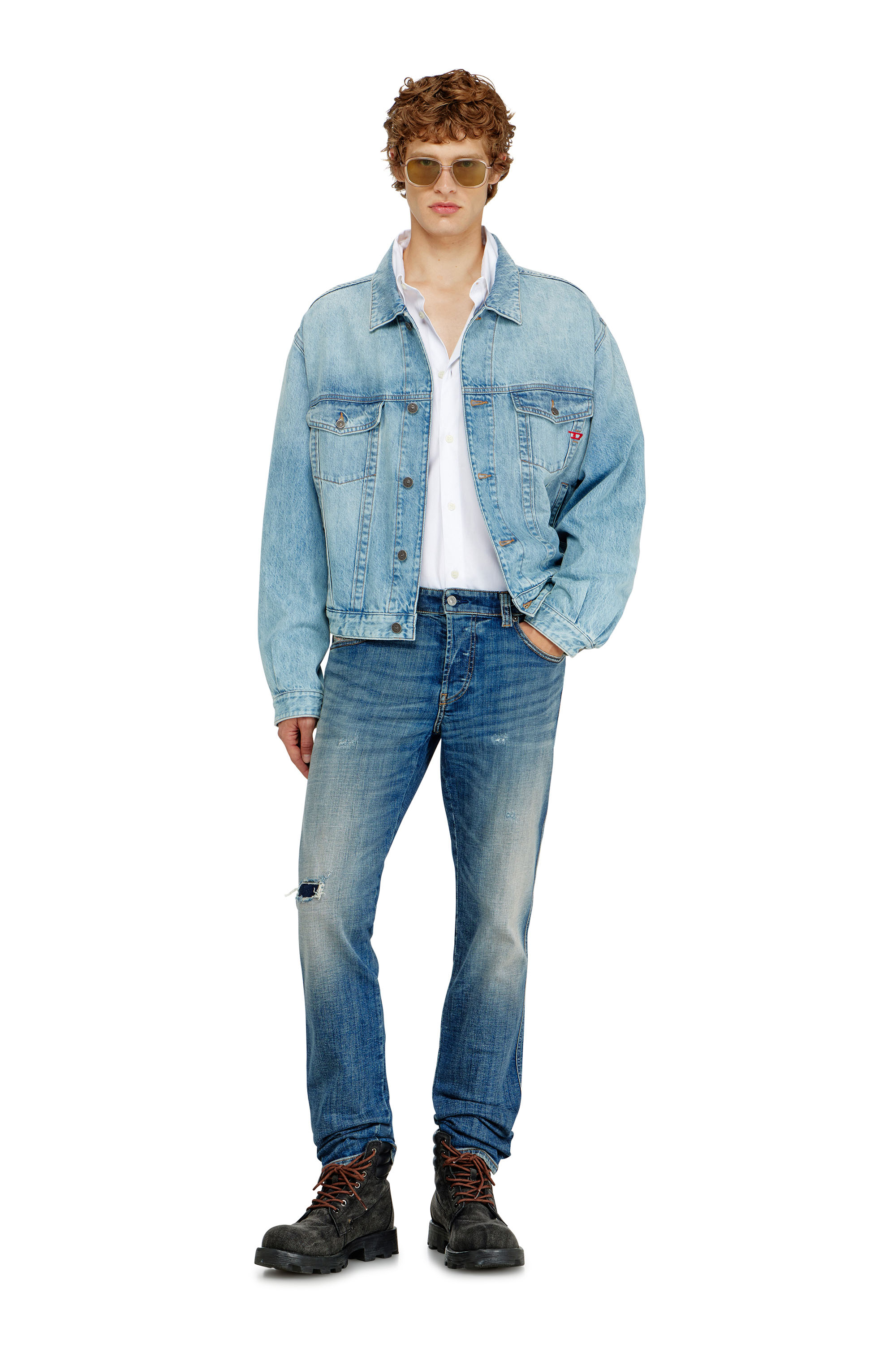 Diesel - D-RANGER, Unisex's Trucker jacket in denim in Light Blue - 2