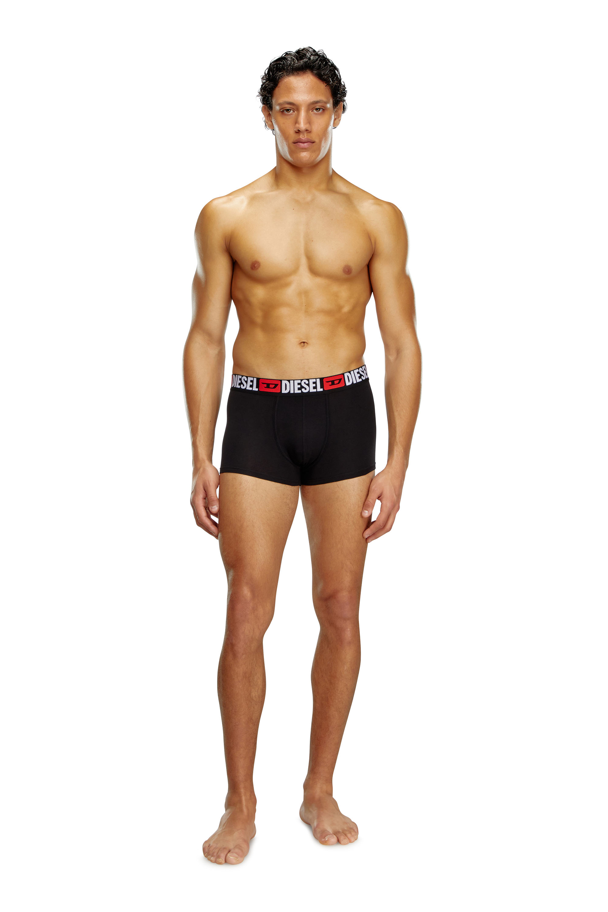 Diesel - UMBX-DAMIENTHREEPACK, Man's Three-pack of all-over logo waist boxers in Black - 3