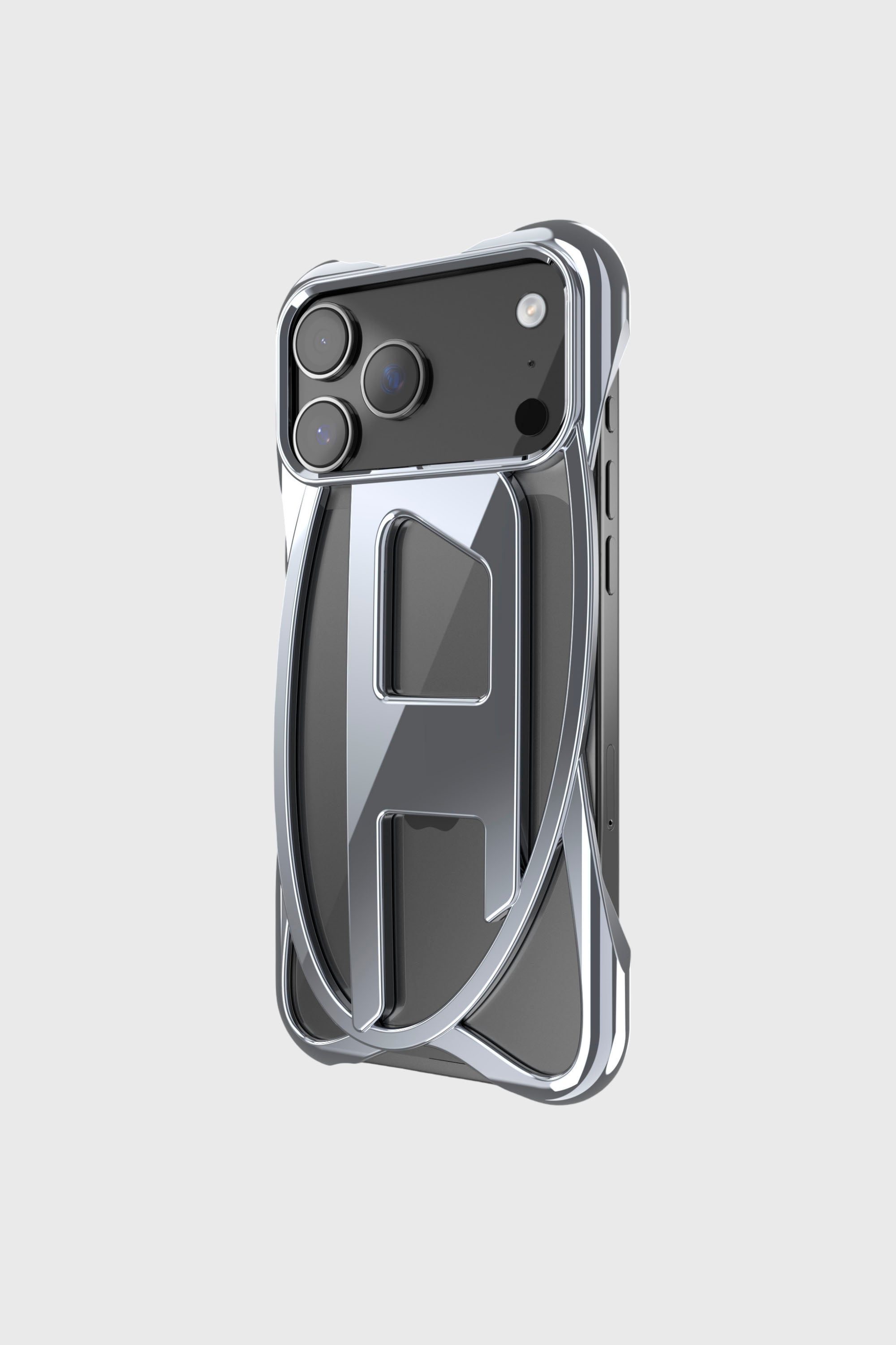 Women's Caged D glossy case for iPhone 17 Pro Max | Grey | Diesel
