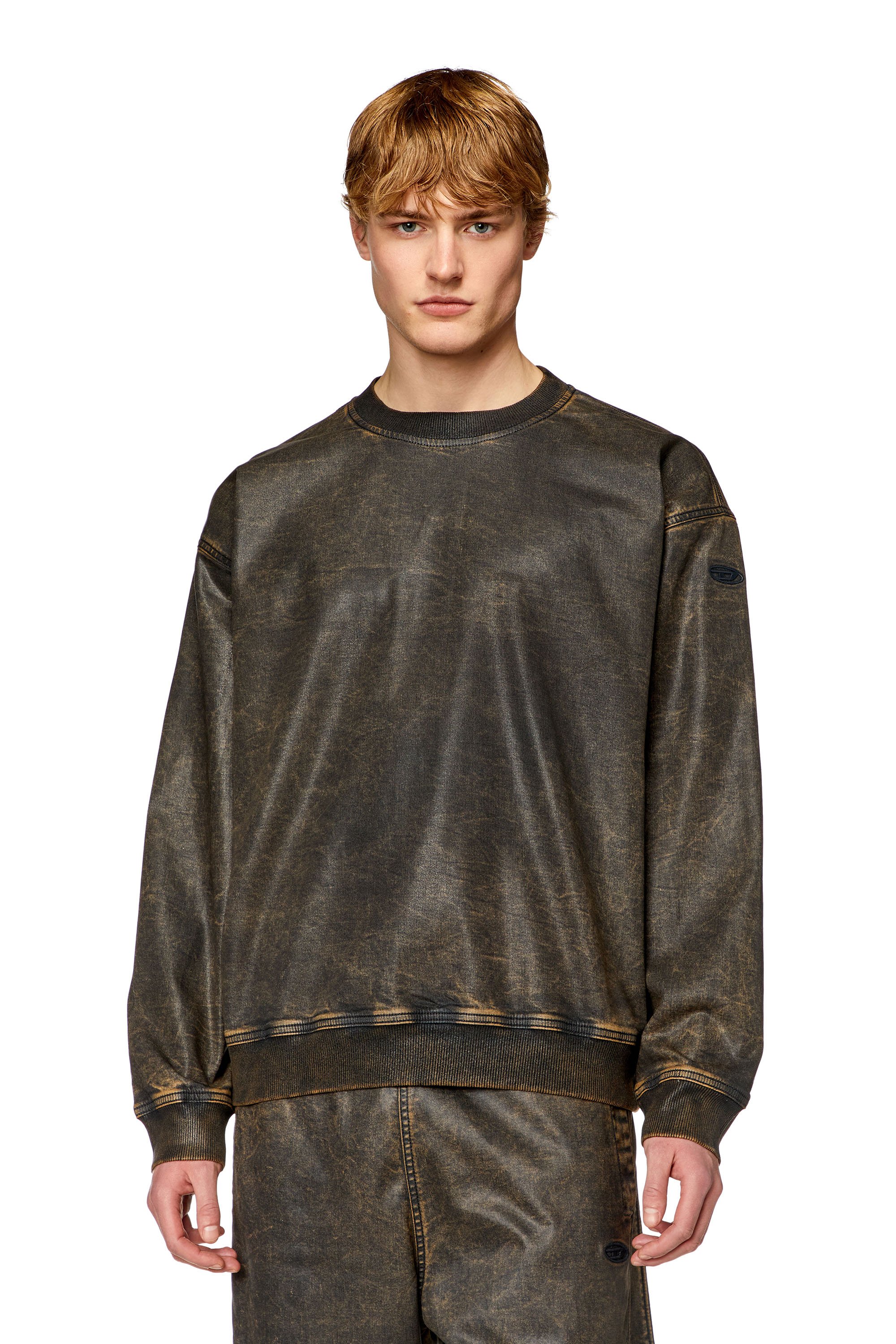 Sweatshirt in marble-coated Track Denim