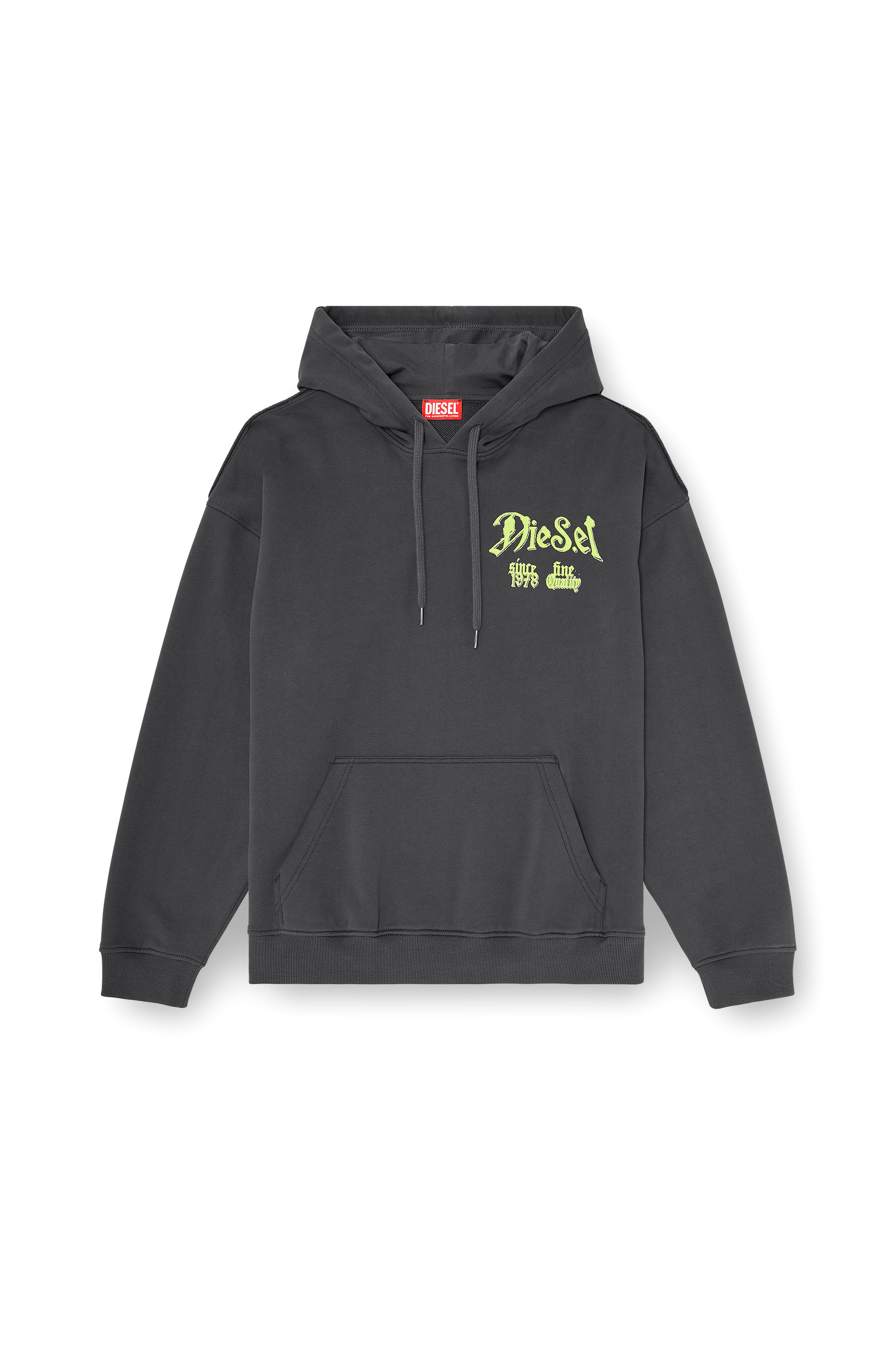 Diesel - S-BOXT-HOOD-AA2, Man's Cotton hoodie with flocked graphics in null - 2