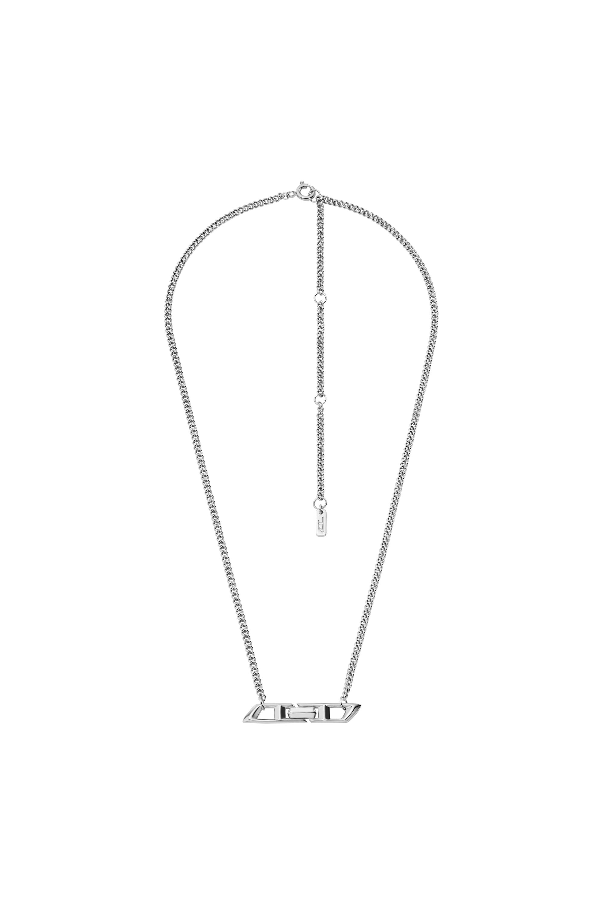 Diesel - DL1351040 STERLING SILVER JEWEL, Unisex's Sterling Silver  D Logo Necklace in Silver - 1