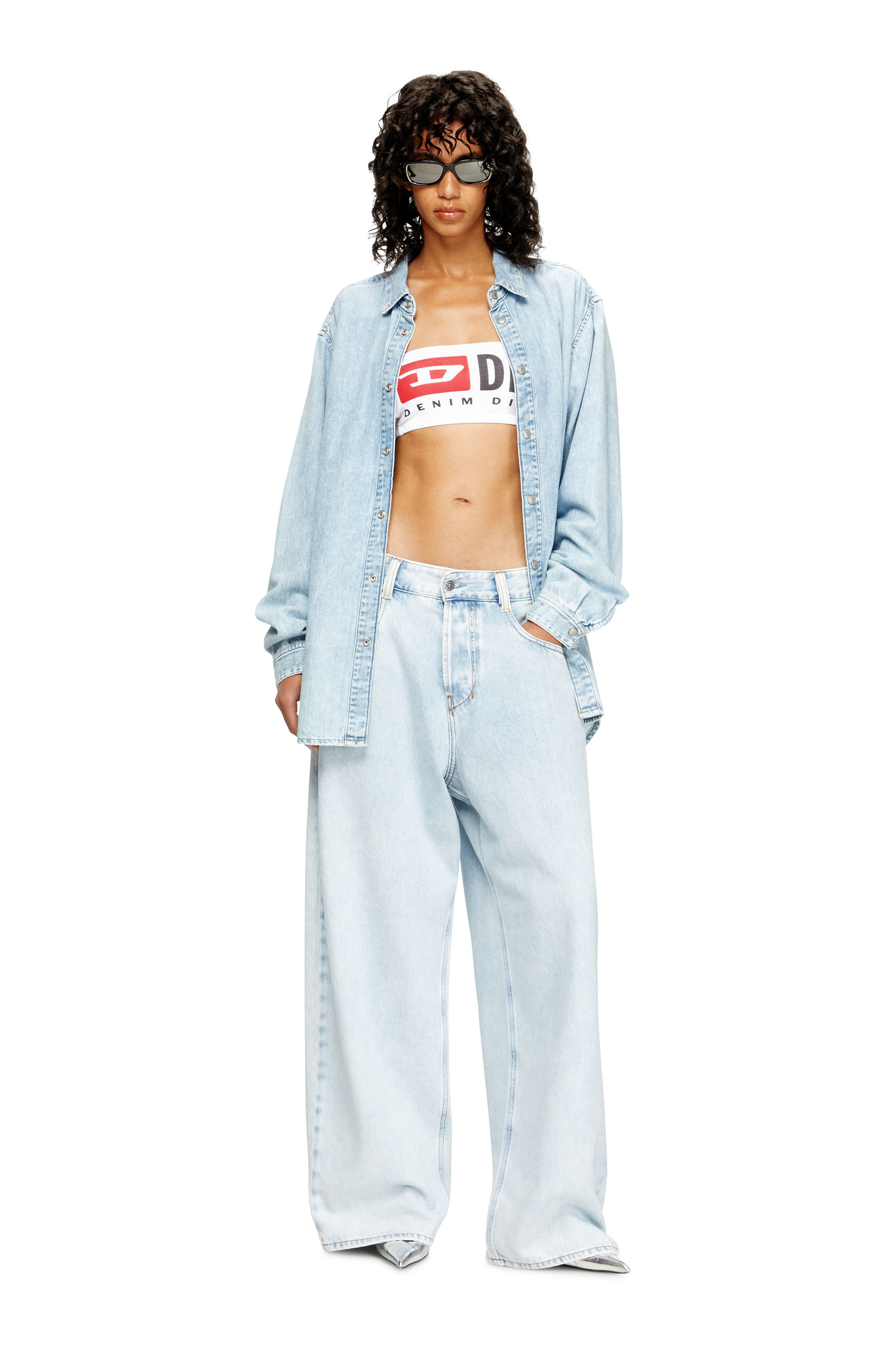 Diesel - UFSB-MELANIE, Woman's Strapless bra with maxi logo in White - 4