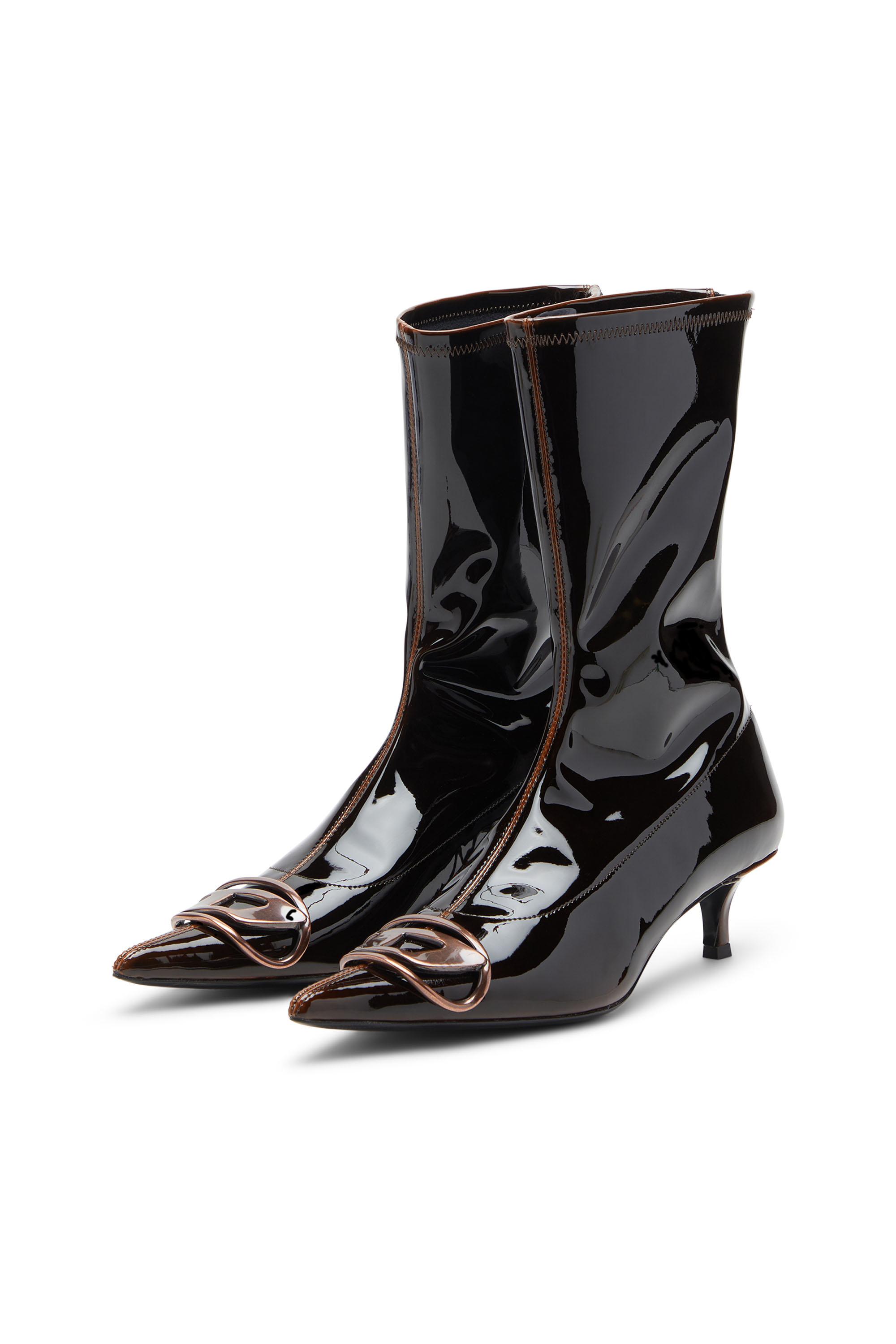 Diesel - D-VENUS KITTIE BT, Woman's D-Venus-Ankle boots in liquid PU in Blue/Brown - 7