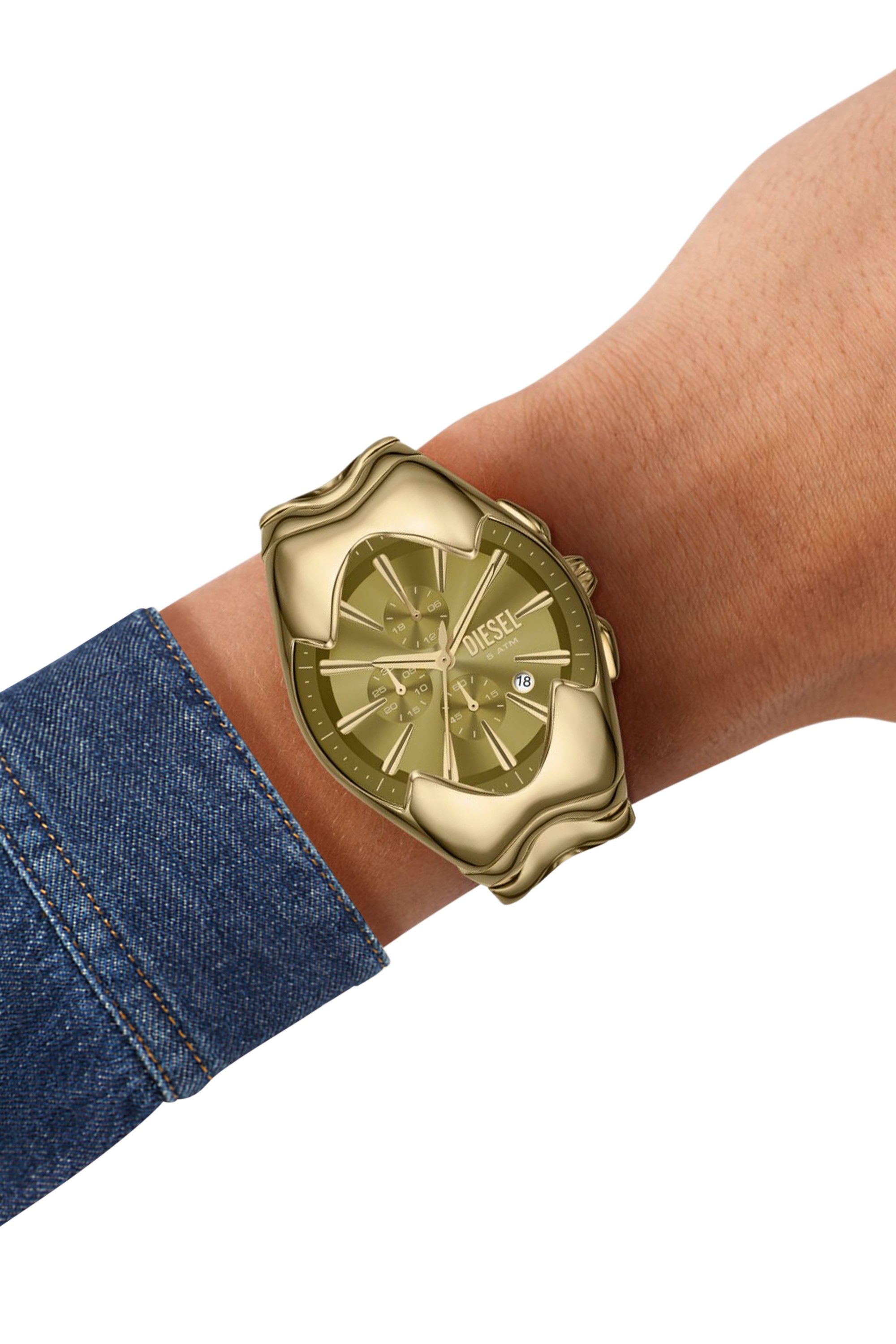 Diesel - DZ4681, Man's Diesel Mercurial Chronograph Gold-Tone Stainless Steel Watch in Gold - 4