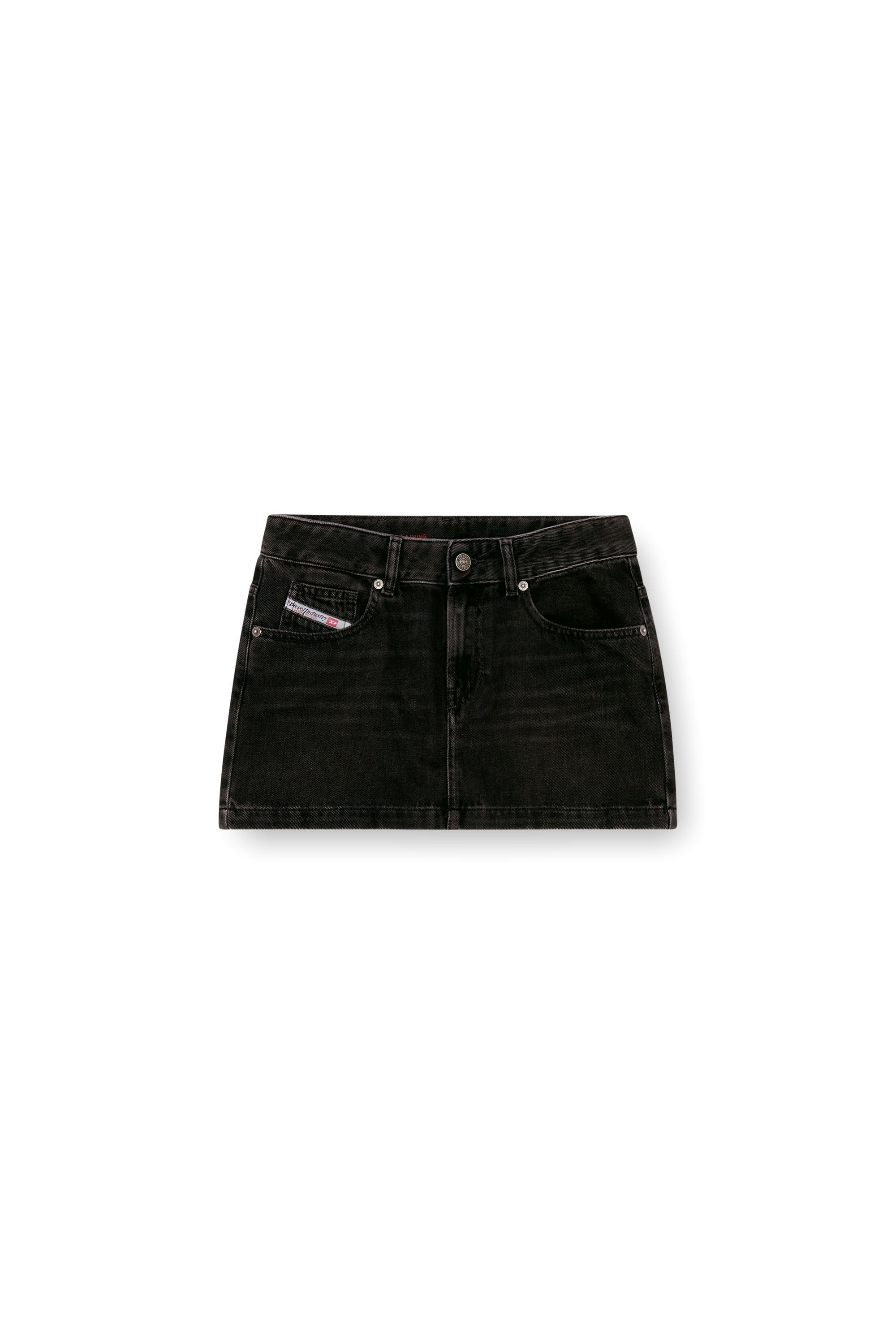 Diesel - DE-RON, Woman's Mini skirt in clean-wash denim in Black - 4