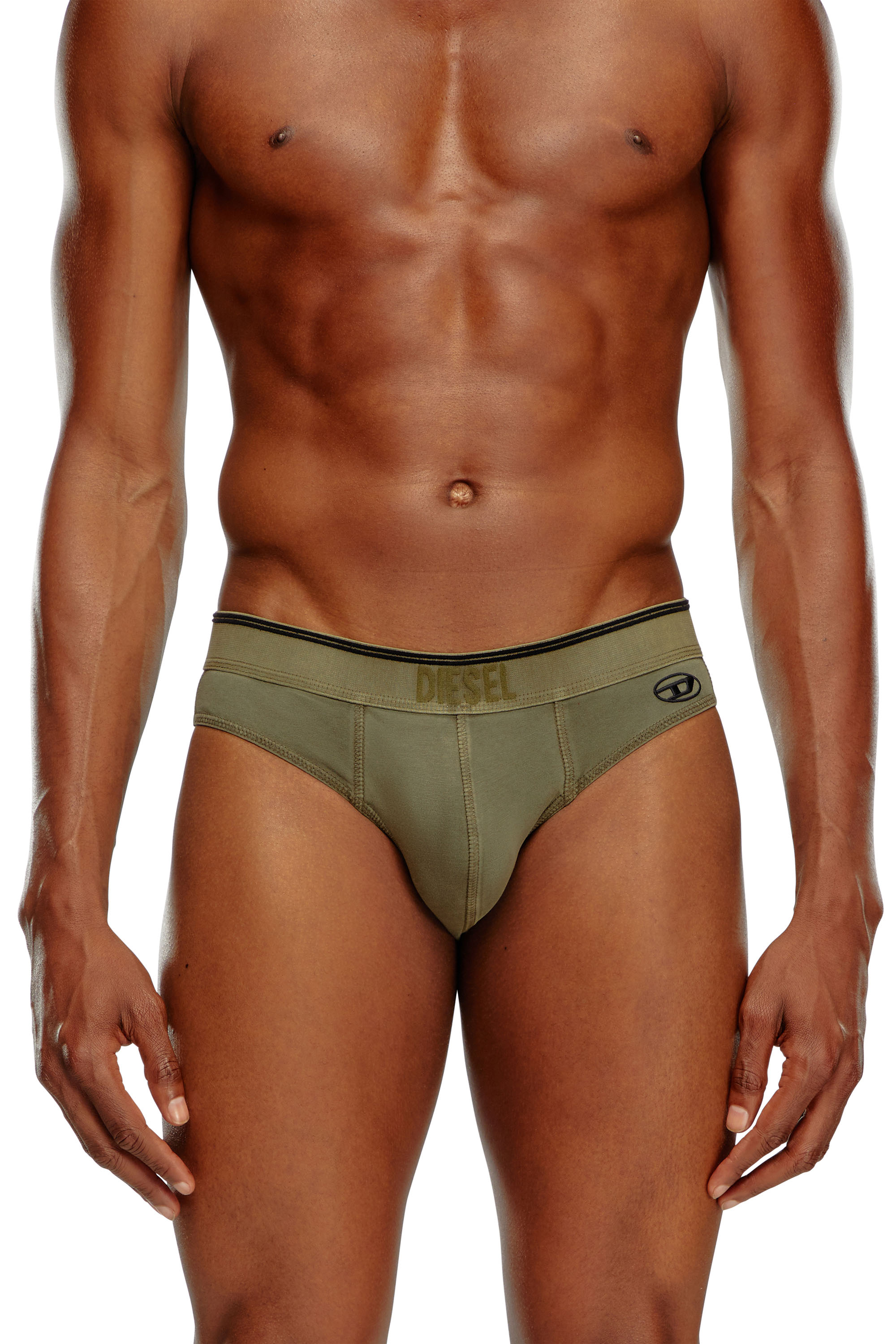 Diesel - UMBR-ANDRETHREEPACK, Man's 3-pack of briefs in stretch cotton in Green/Black - 2