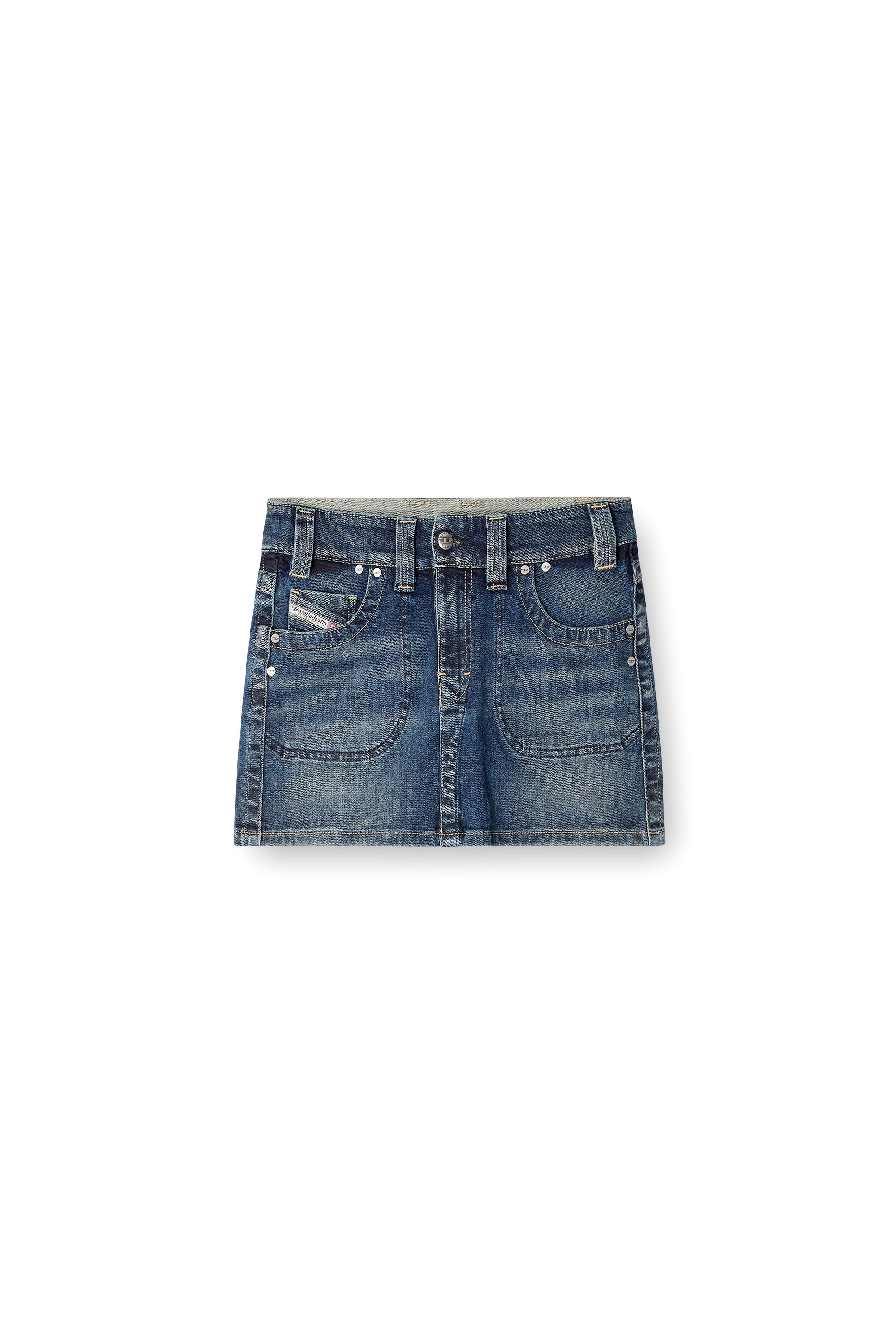 Diesel - DE-RAGO-RE, Woman's Mini skirt in Rehab denim in Dark Blue - 2