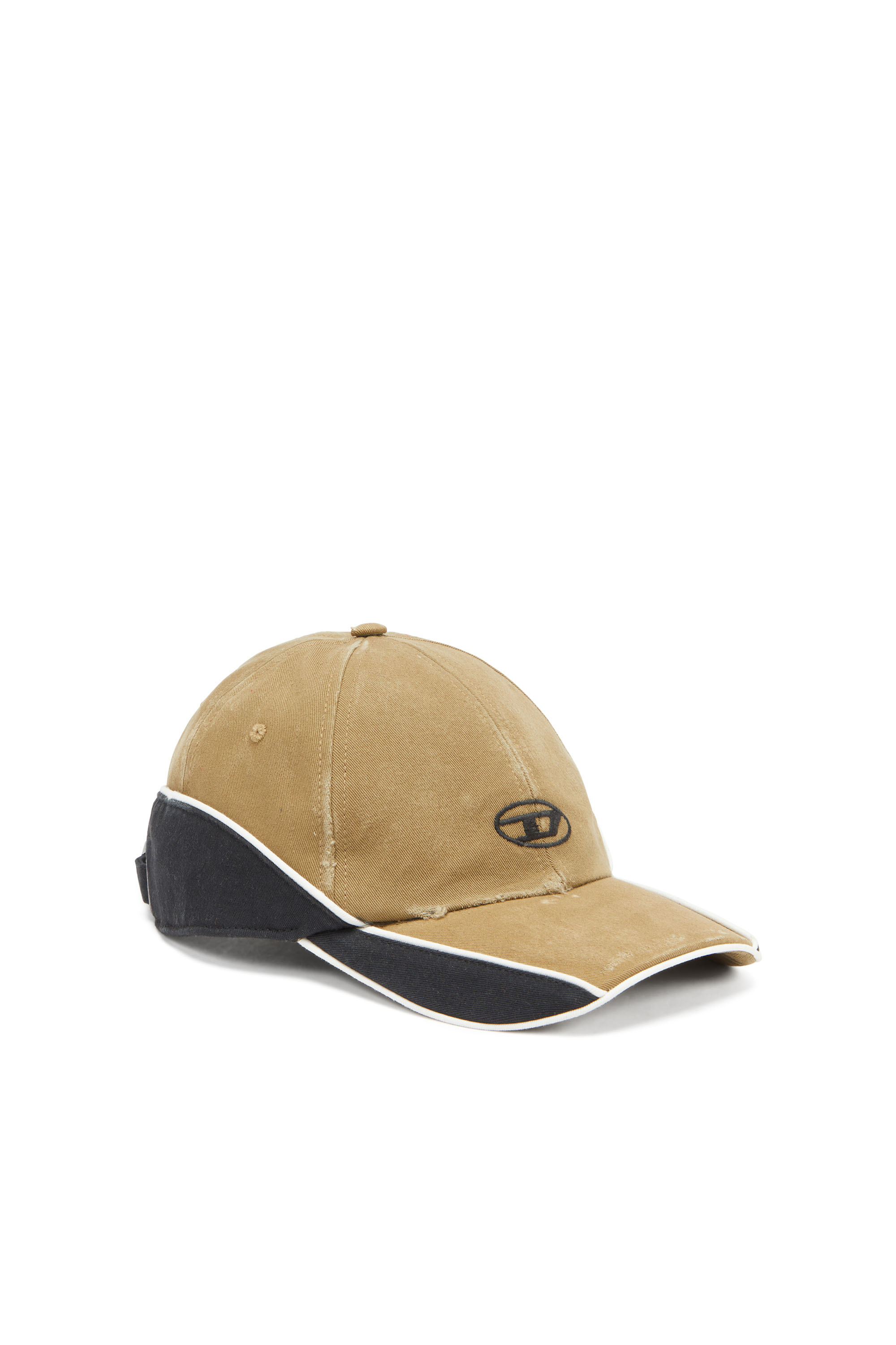 Distressed colour-block baseball cap