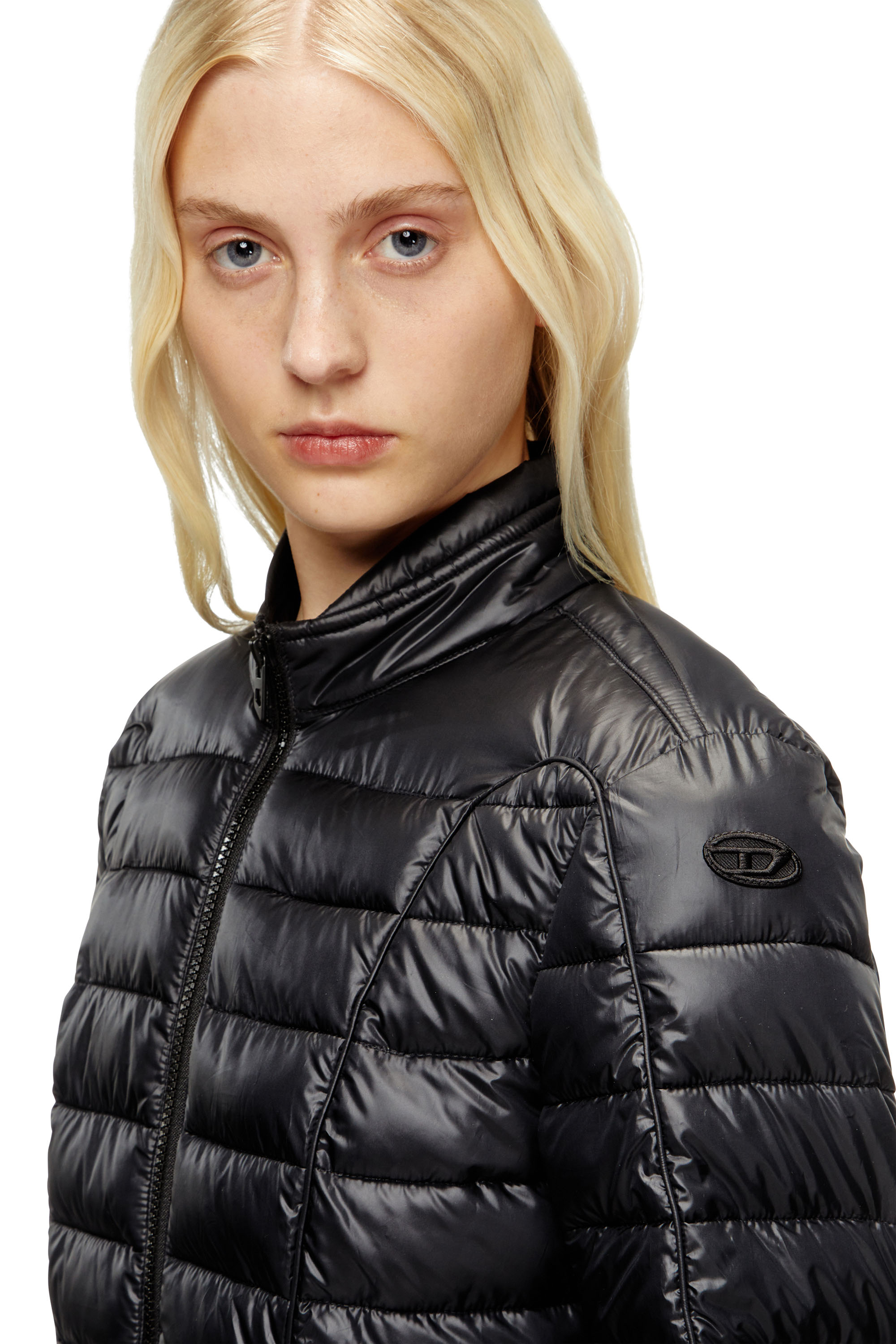 W-PILOT-FEM, Black Diesel - W-PILOT-FEM, Woman's Puffer jacket with biker details in Black - 5