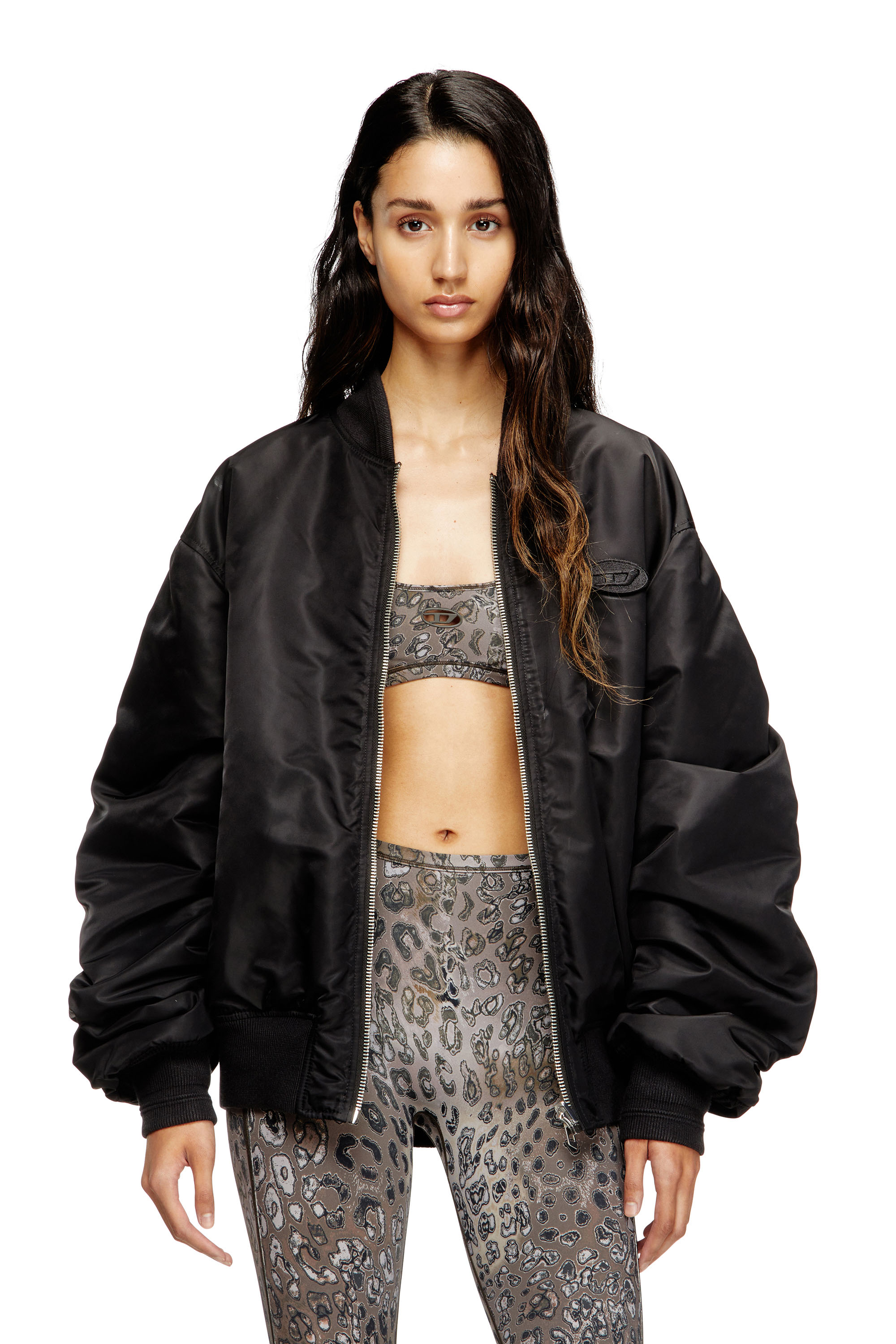 Diesel - CHELSEA-UTLT, Woman's Leopard print nylon sports bra in Brown - 4