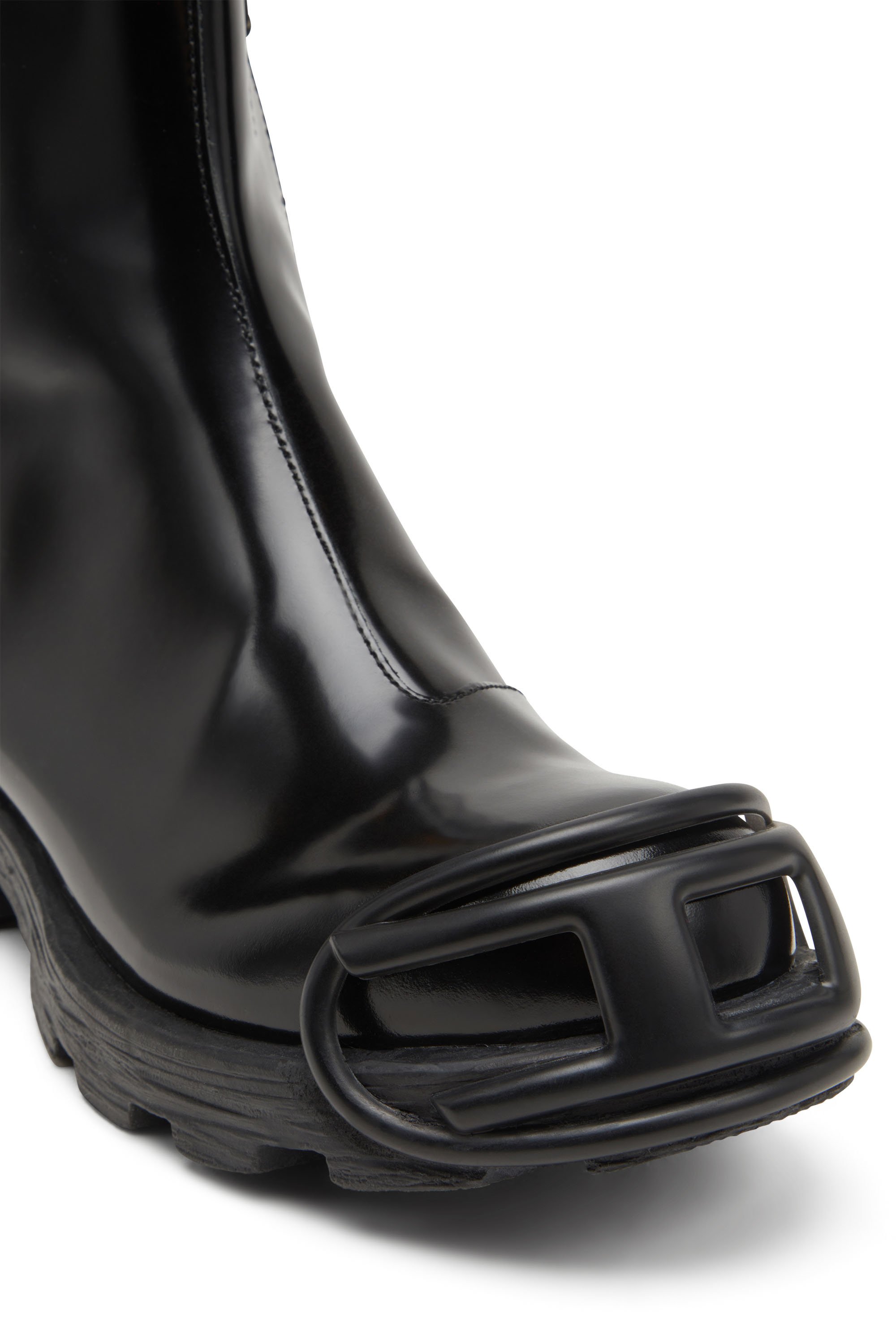 Diesel - D-HAMMER BT ZIP D, Man's D-Hammer-Leather Chelsea boots with Oval D toe caps in Black - 5