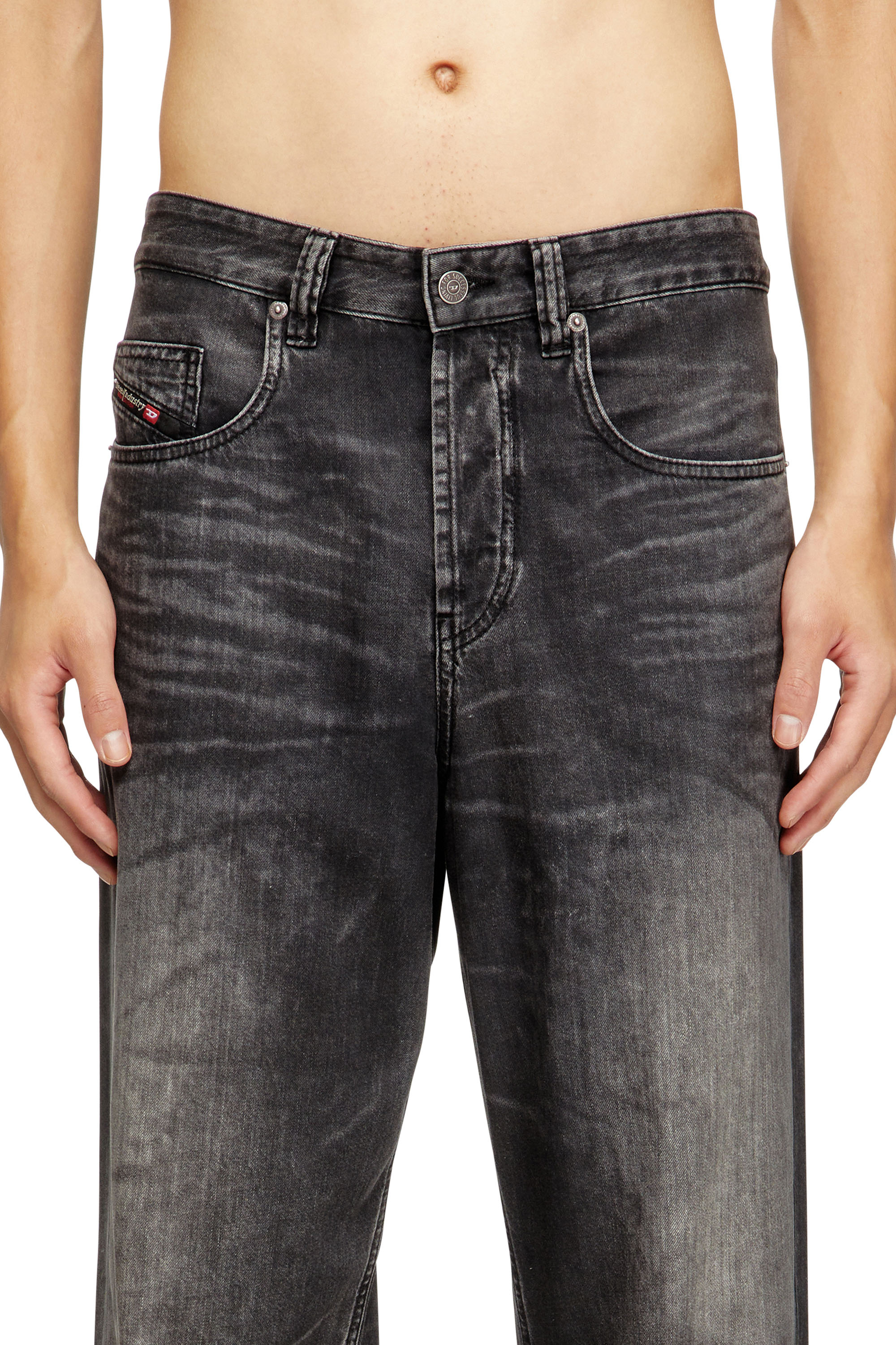 Relaxed Jeans 2001 D-Macro 0CEBC, Black/Dark grey Diesel - Man's Relaxed Jeans 2001 D-Macro 0CEBC, Black/Dark grey - 5