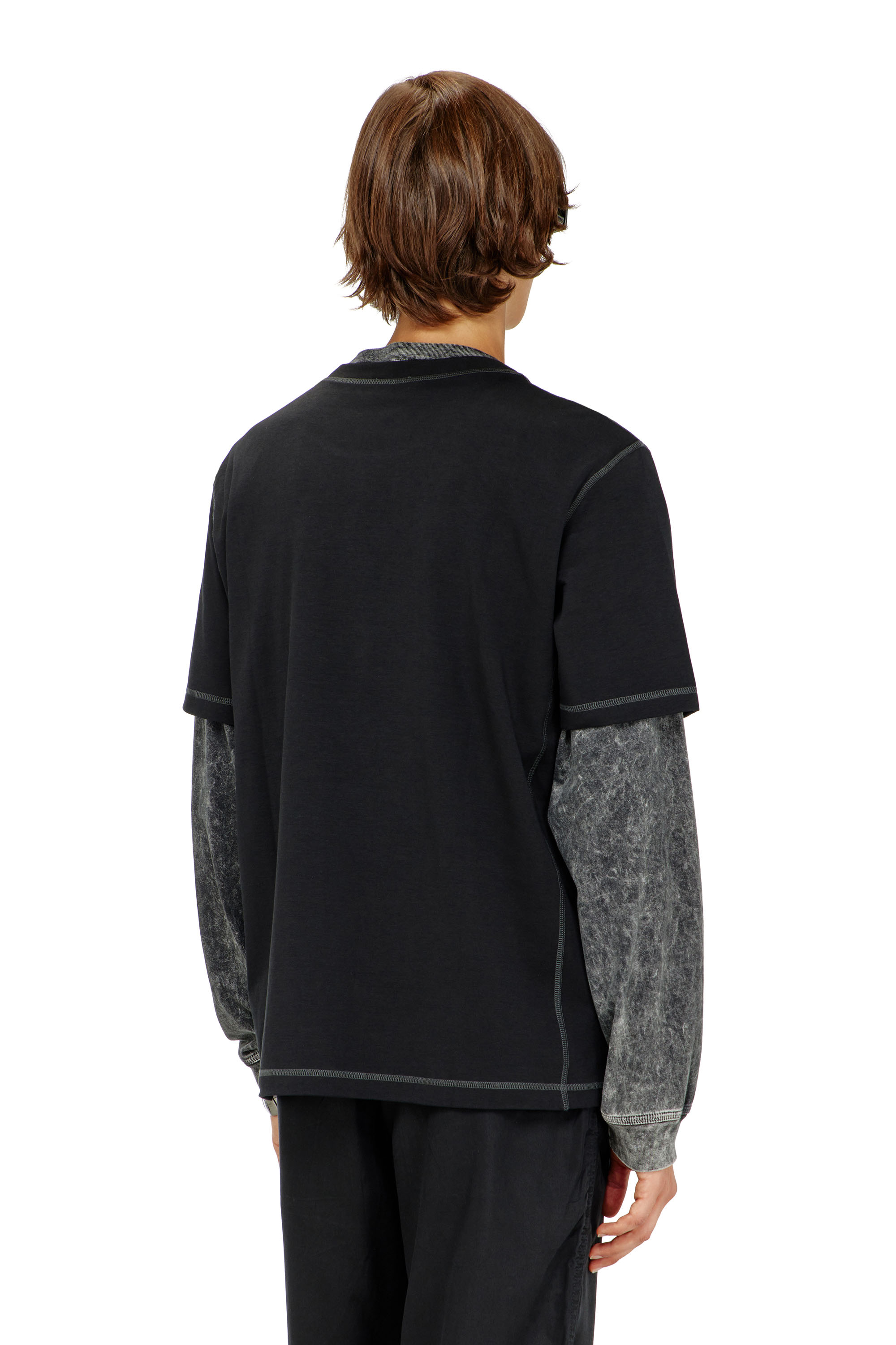 Diesel - T-MADJUST-TR, Man's Regular T-shirt with crew neck and Oval D in Dark grey - 4